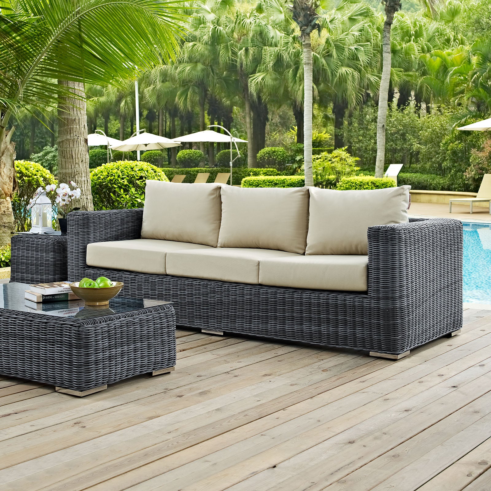 Summon Outdoor Patio Sunbrella® Sofa - East Shore Modern Home Furnishings