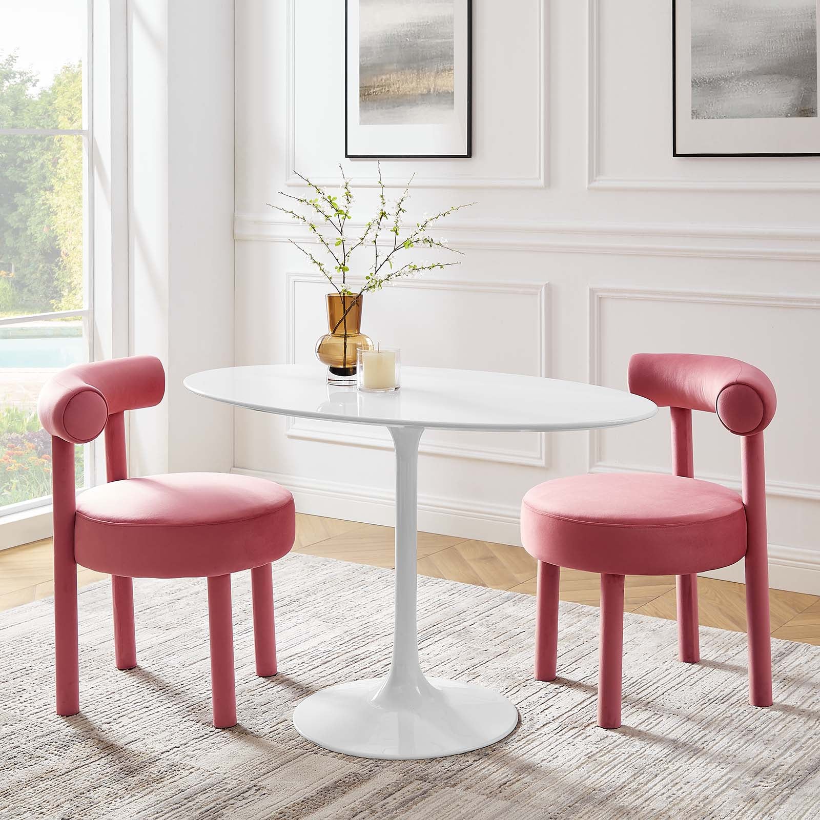 Lippa 48" Oval Wood Top Dining Table - East Shore Modern Home Furnishings