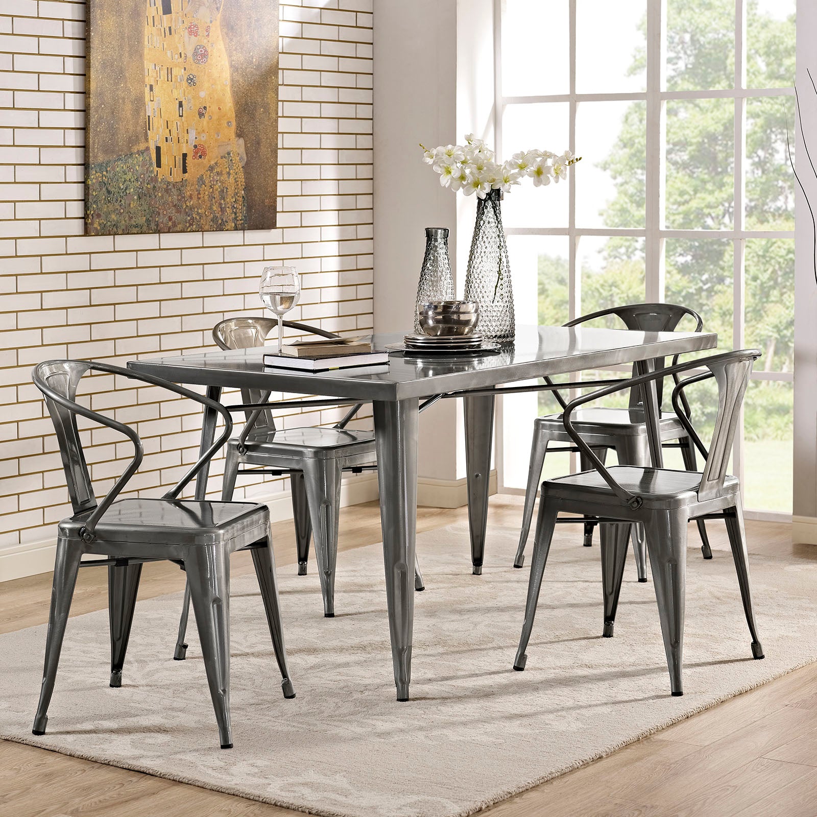 Alacrity Rectangle Metal Dining Table - East Shore Modern Home Furnishings
