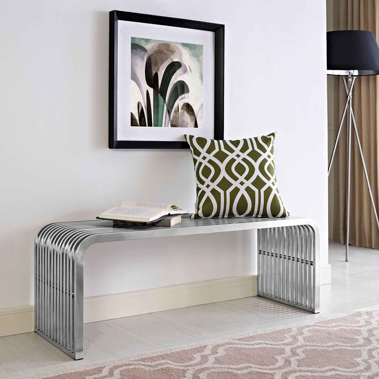 Pipe 47" Stainless Steel Bench - East Shore Modern Home Furnishings