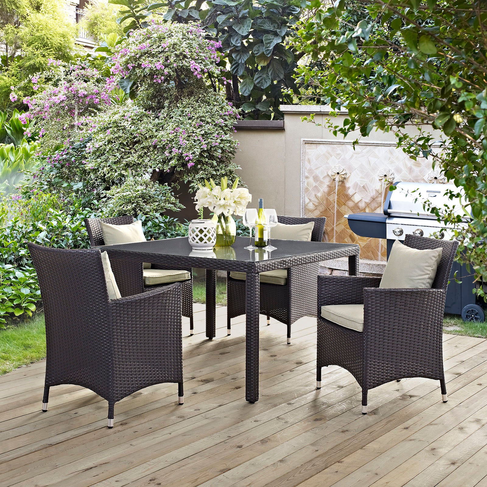 Convene 5 Piece Outdoor Patio Dining Set - East Shore Modern Home Furnishings