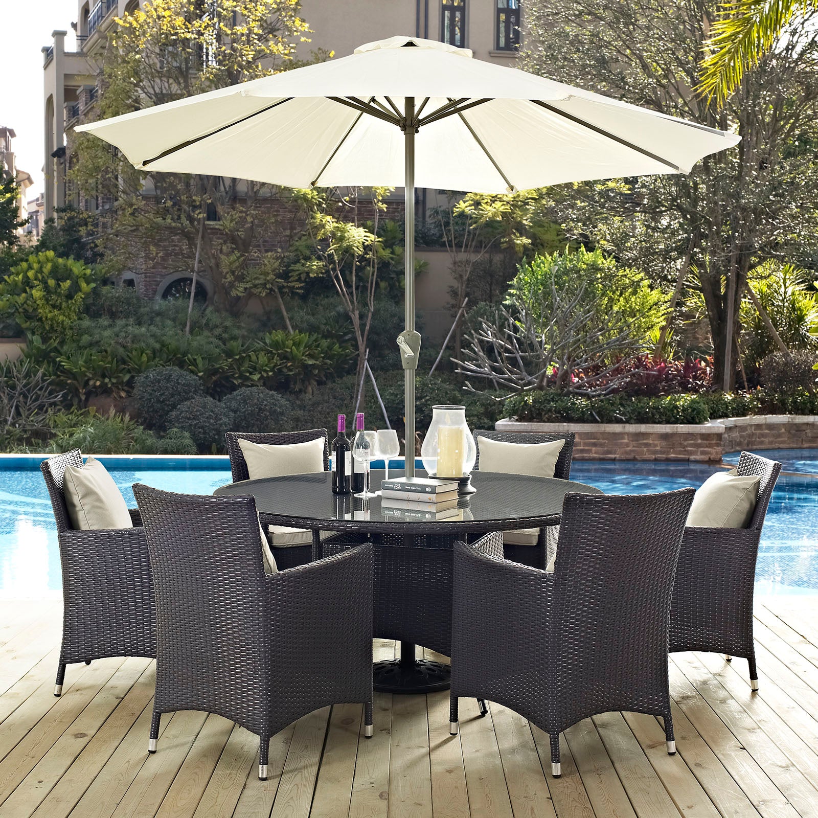 Convene 8 Piece Outdoor Patio Dining Set - East Shore Modern Home Furnishings