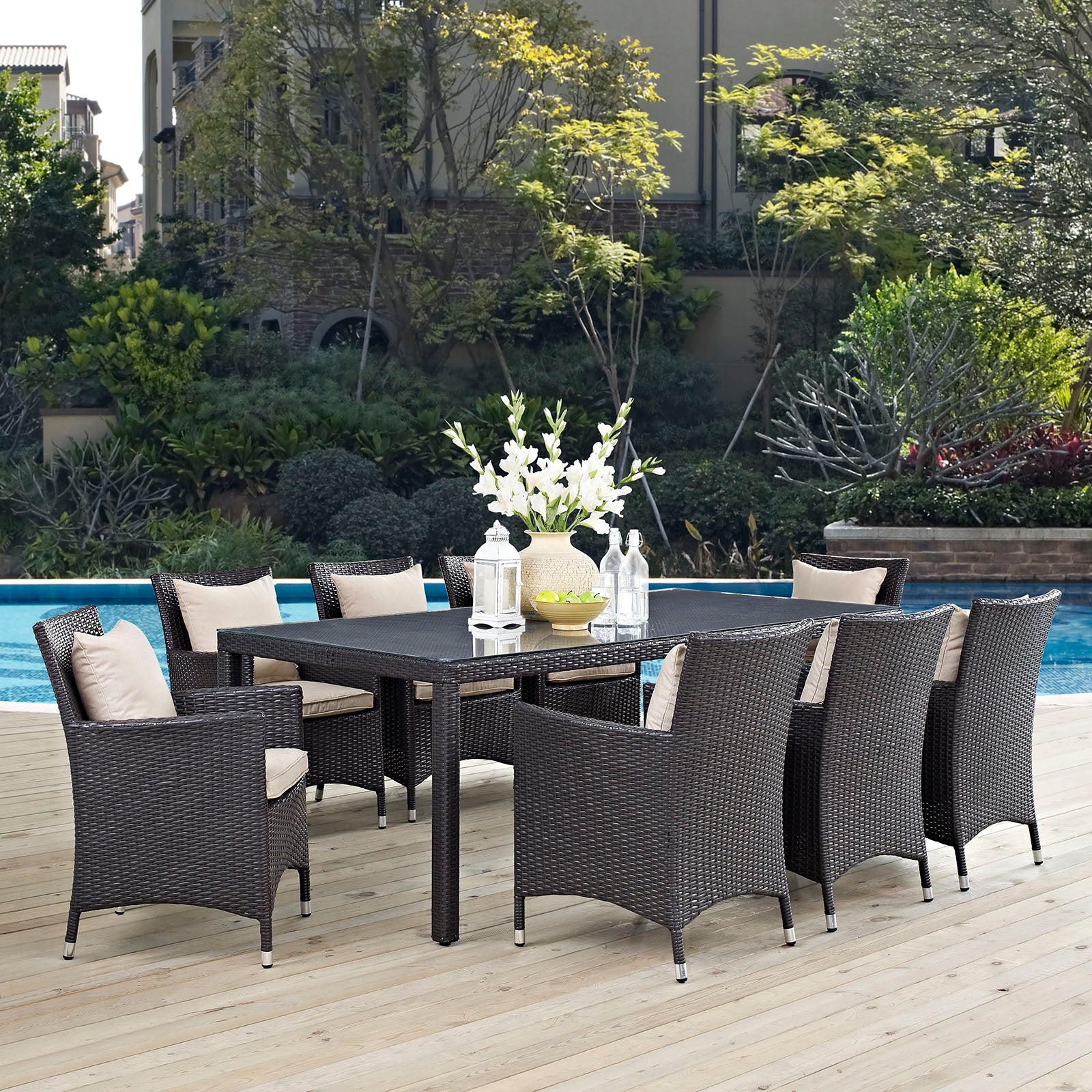 Convene 9 Piece Outdoor Patio Dining Set - East Shore Modern Home Furnishings