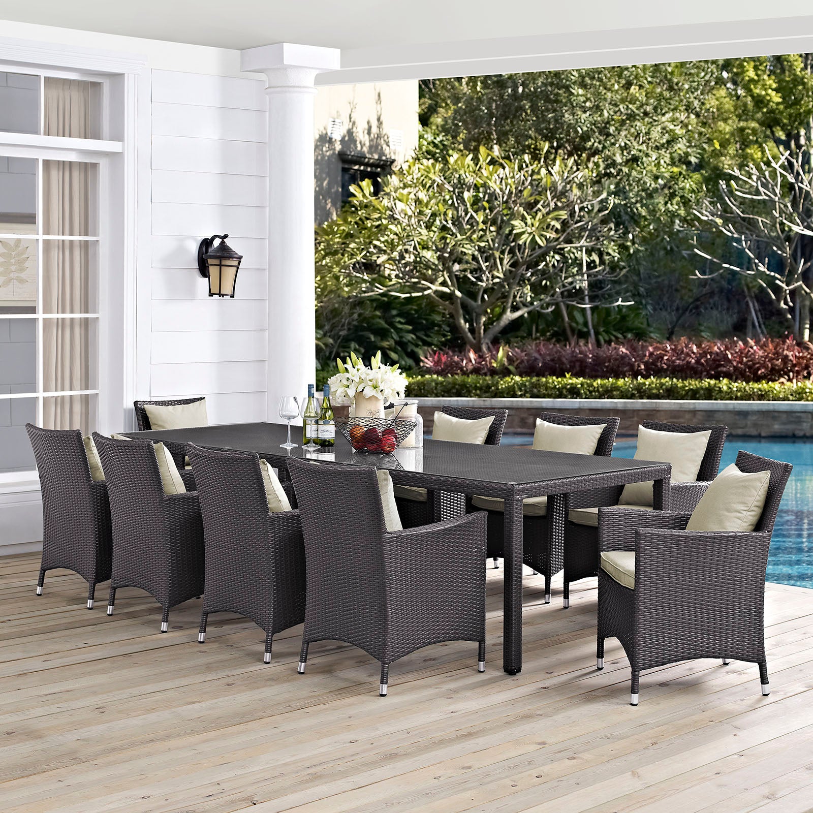 Convene 11 Piece Outdoor Patio Dining Set - East Shore Modern Home Furnishings