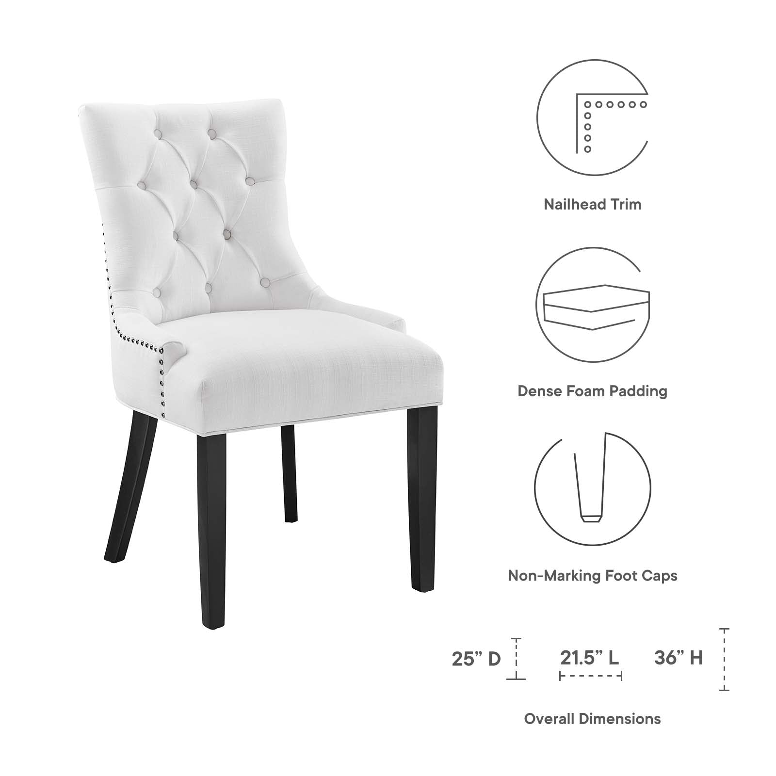 Regent Tufted Fabric Dining Side Chair - East Shore Modern Home Furnishings