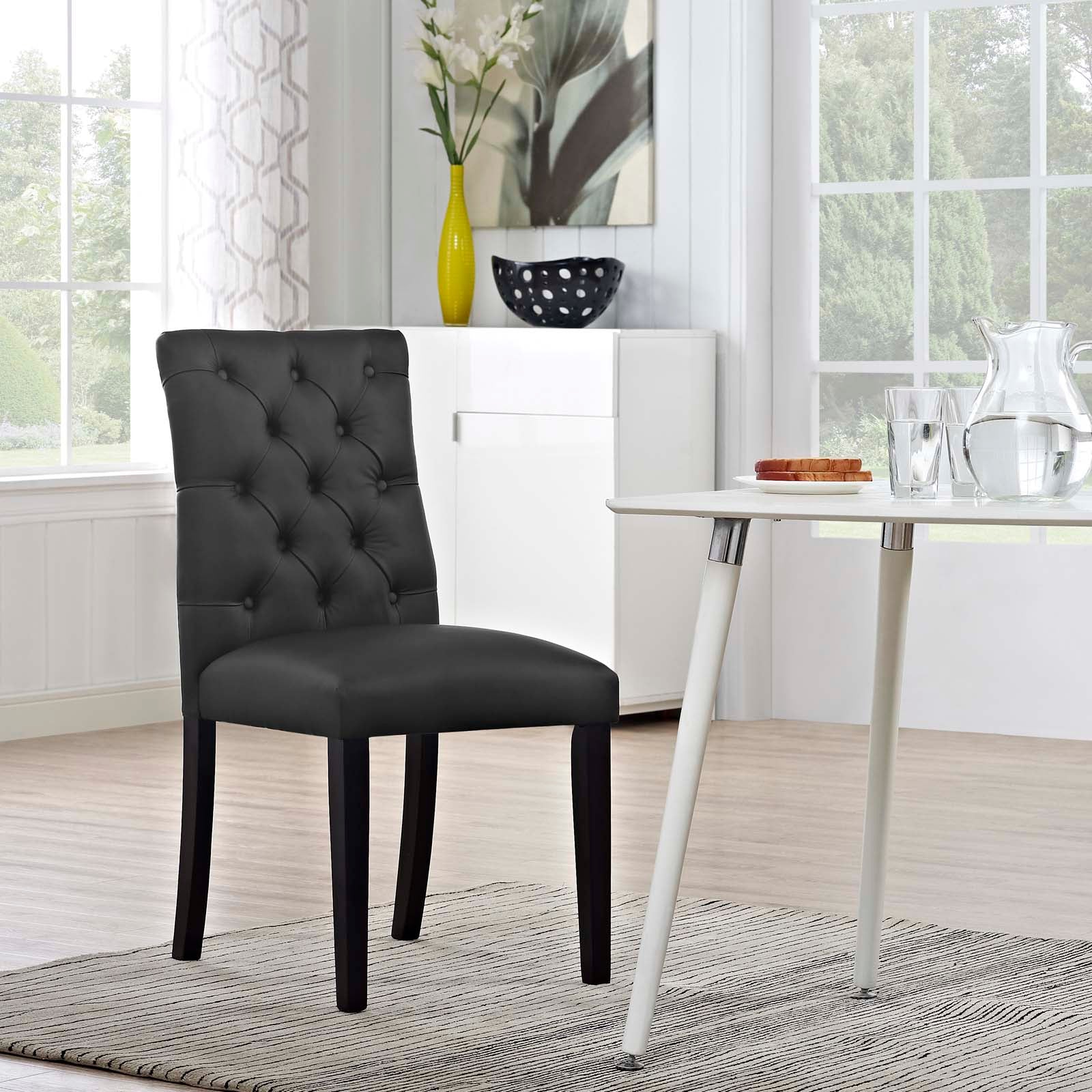 Duchess Button Tufted Vegan Leather Dining Chair - East Shore Modern Home Furnishings