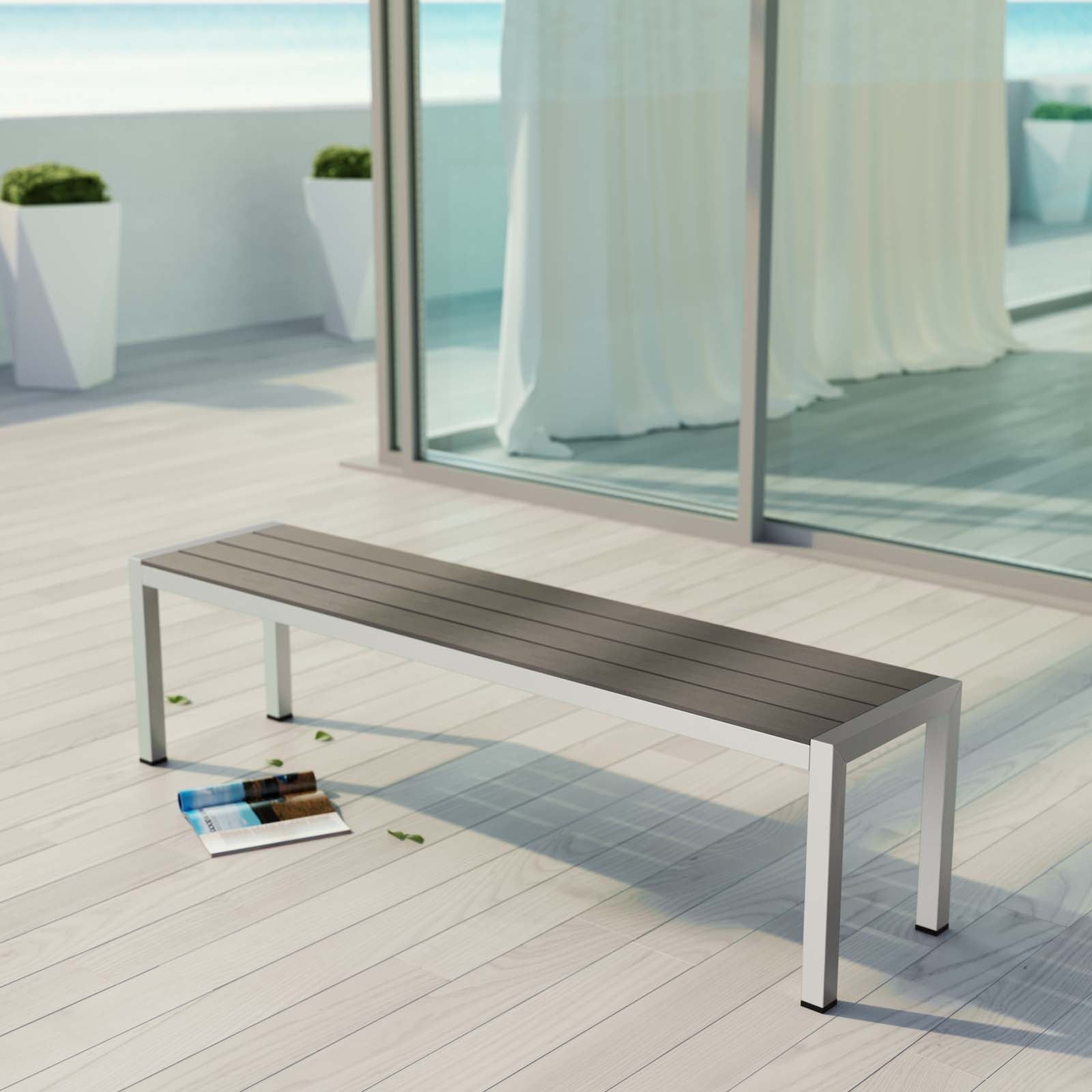 Shore Outdoor Patio Aluminum Bench - East Shore Modern Home Furnishings