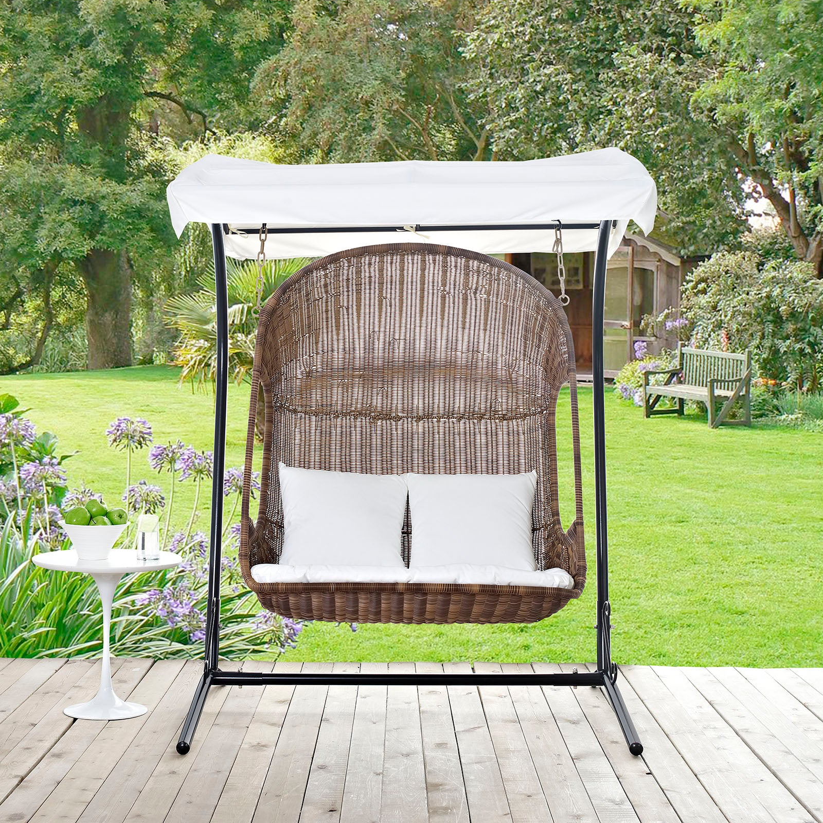 Vantage Outdoor Patio Swing Chair With Stand - East Shore Modern Home Furnishings