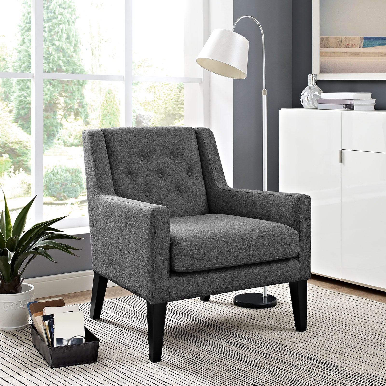 Earnest Upholstered Fabric Armchair - East Shore Modern Home Furnishings