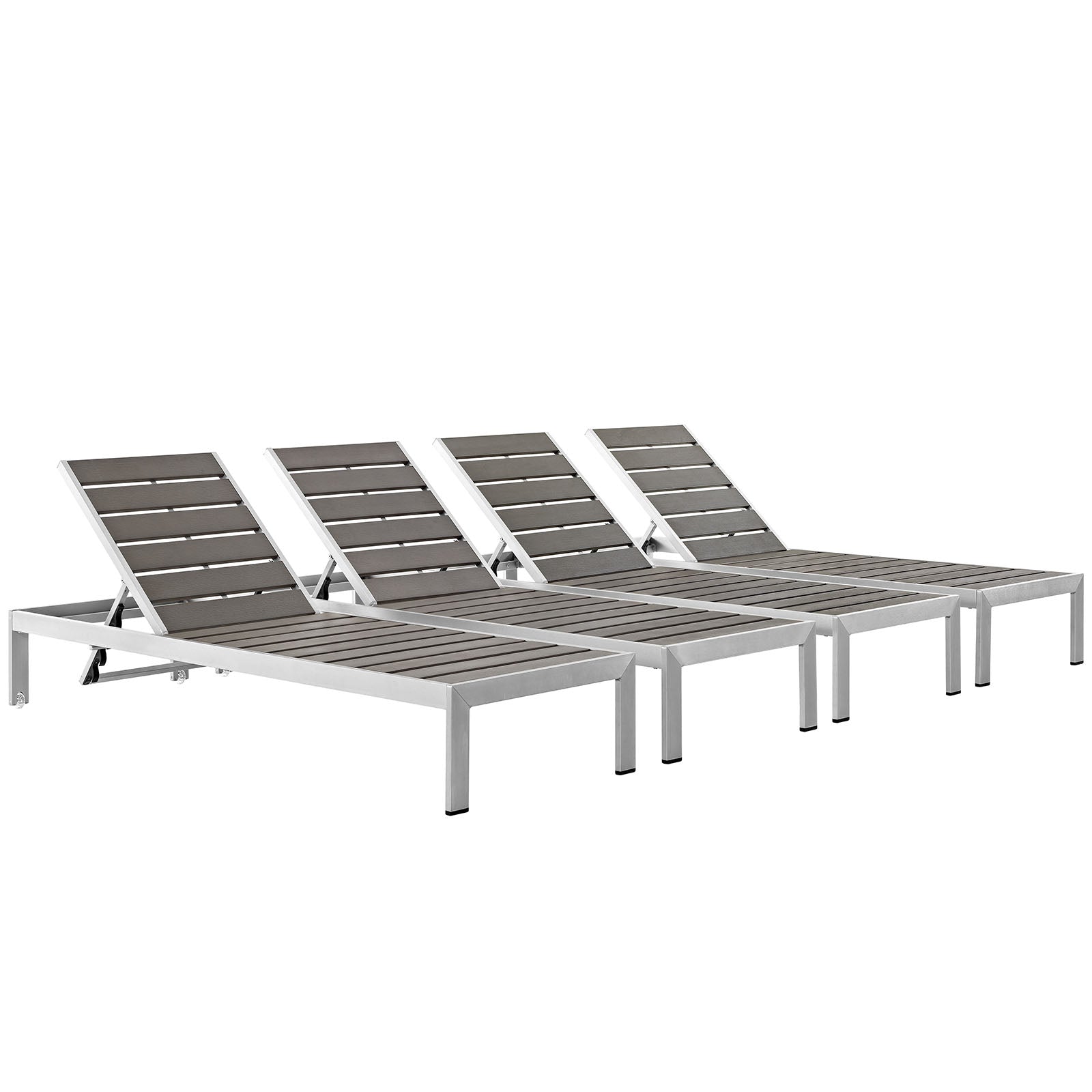 Shore Chaise Outdoor Patio Aluminum Set of 4 - East Shore Modern Home Furnishings
