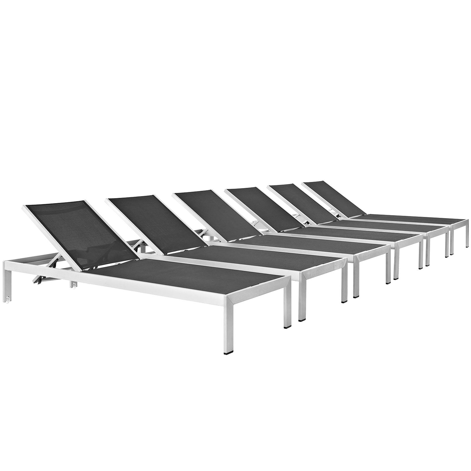 Shore Chaise Outdoor Patio Aluminum Set of 6 - East Shore Modern Home Furnishings