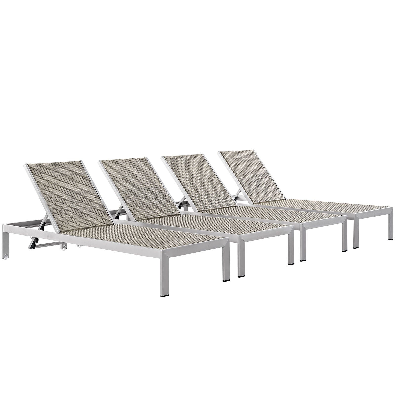 Shore Chaise Outdoor Patio Aluminum Set of 4 - East Shore Modern Home Furnishings