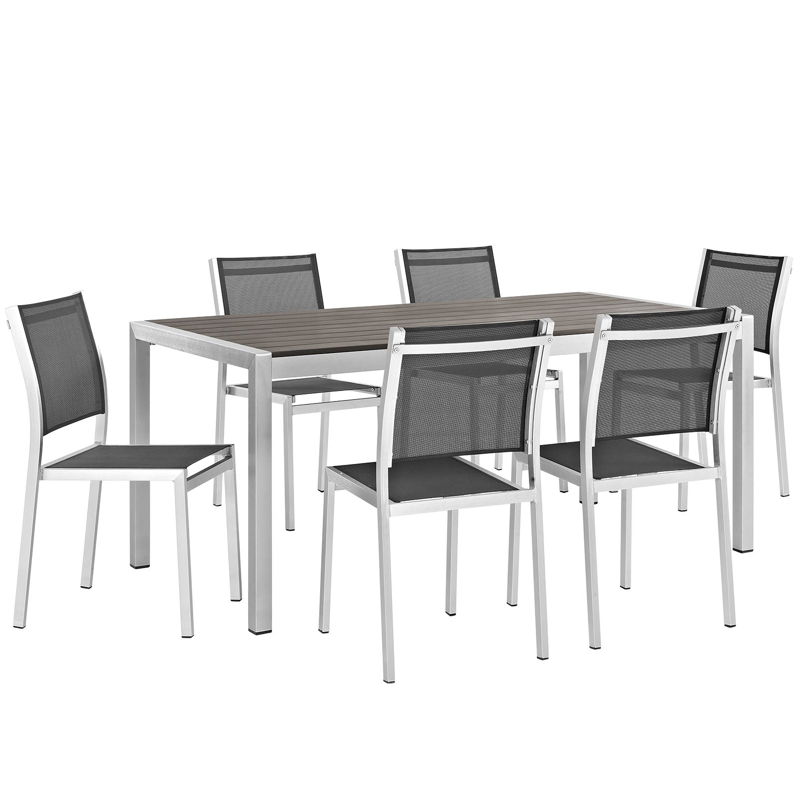 Shore 7 Piece Outdoor Patio Aluminum Dining Set - East Shore Modern Home Furnishings