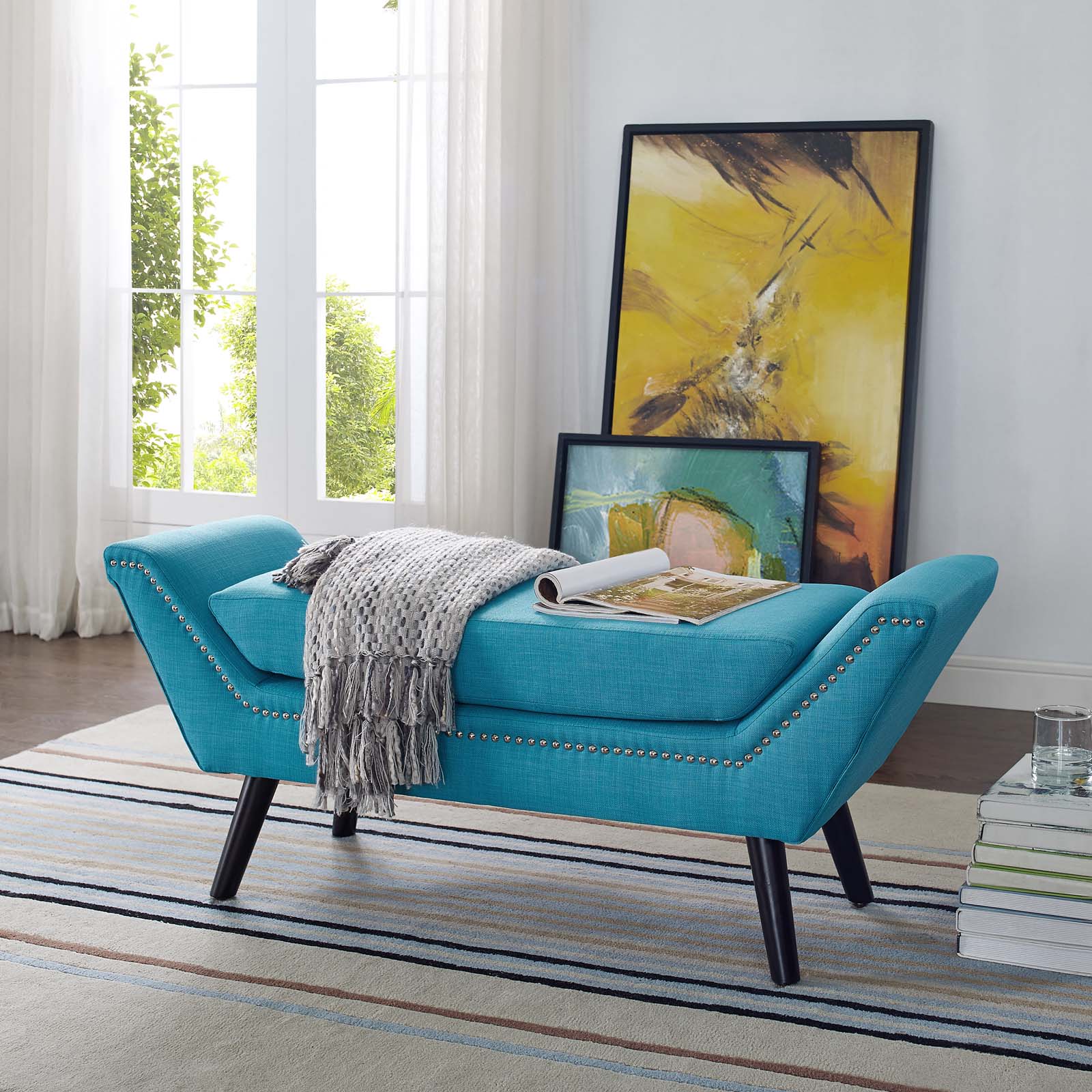 Gambol Upholstered Fabric Bench - East Shore Modern Home Furnishings
