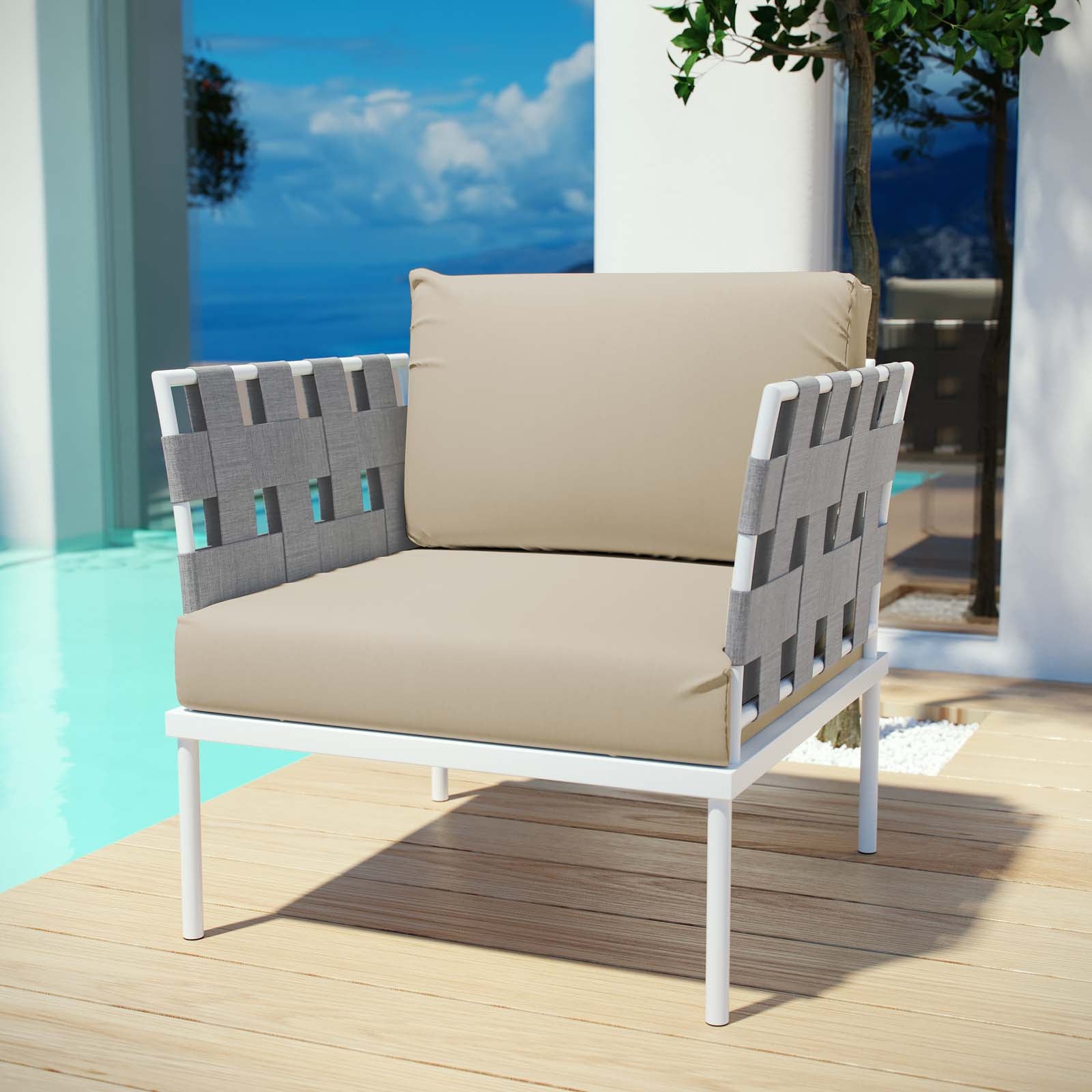 Harmony Outdoor Patio Aluminum Armchair - East Shore Modern Home Furnishings
