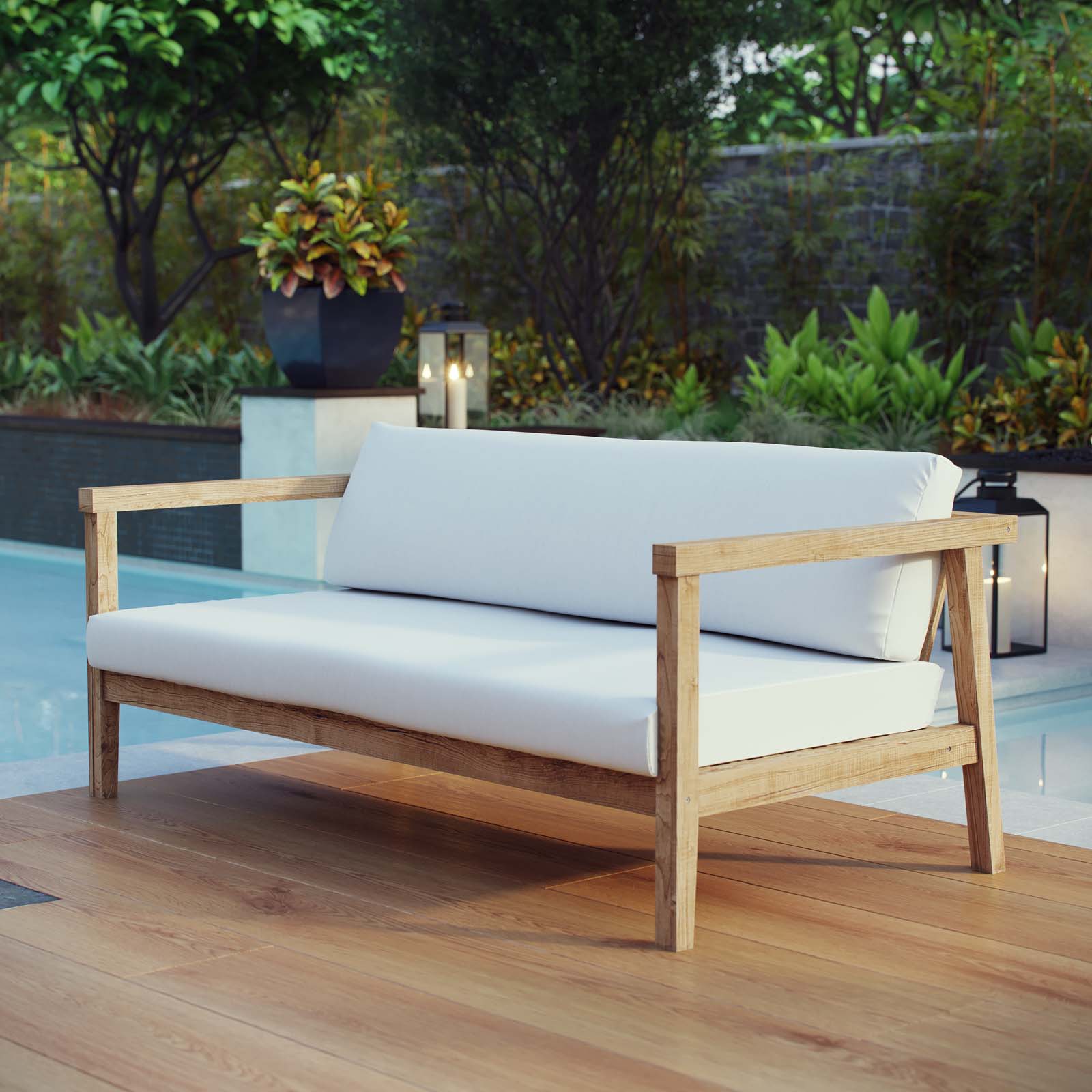 Bayport Outdoor Patio Teak Sofa - East Shore Modern Home Furnishings