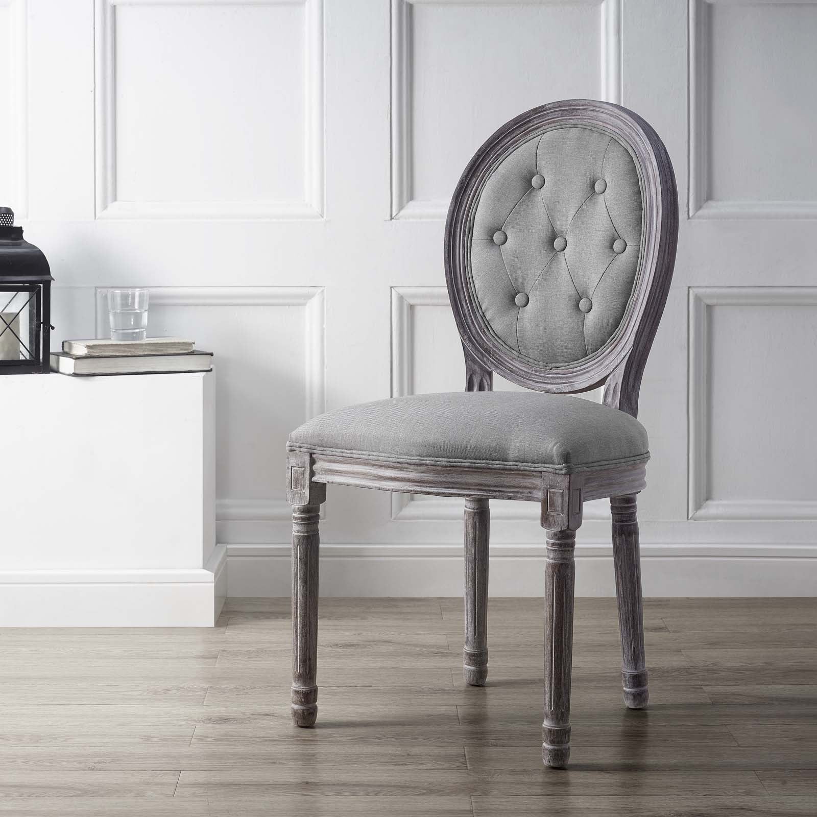 Arise Vintage French Upholstered Fabric Dining Side Chair - East Shore Modern Home Furnishings