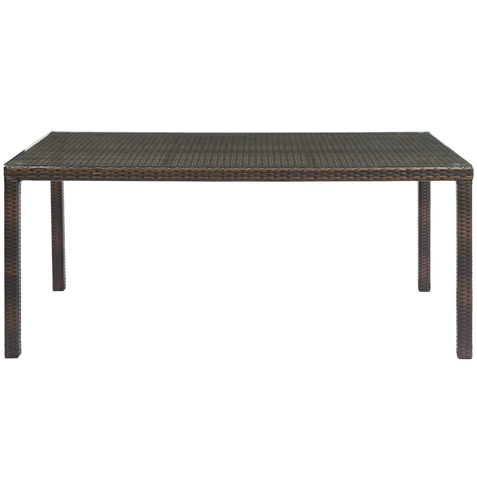 Conduit 70" Outdoor Patio Wicker Rattan Dining Table - East Shore Modern Home Furnishings