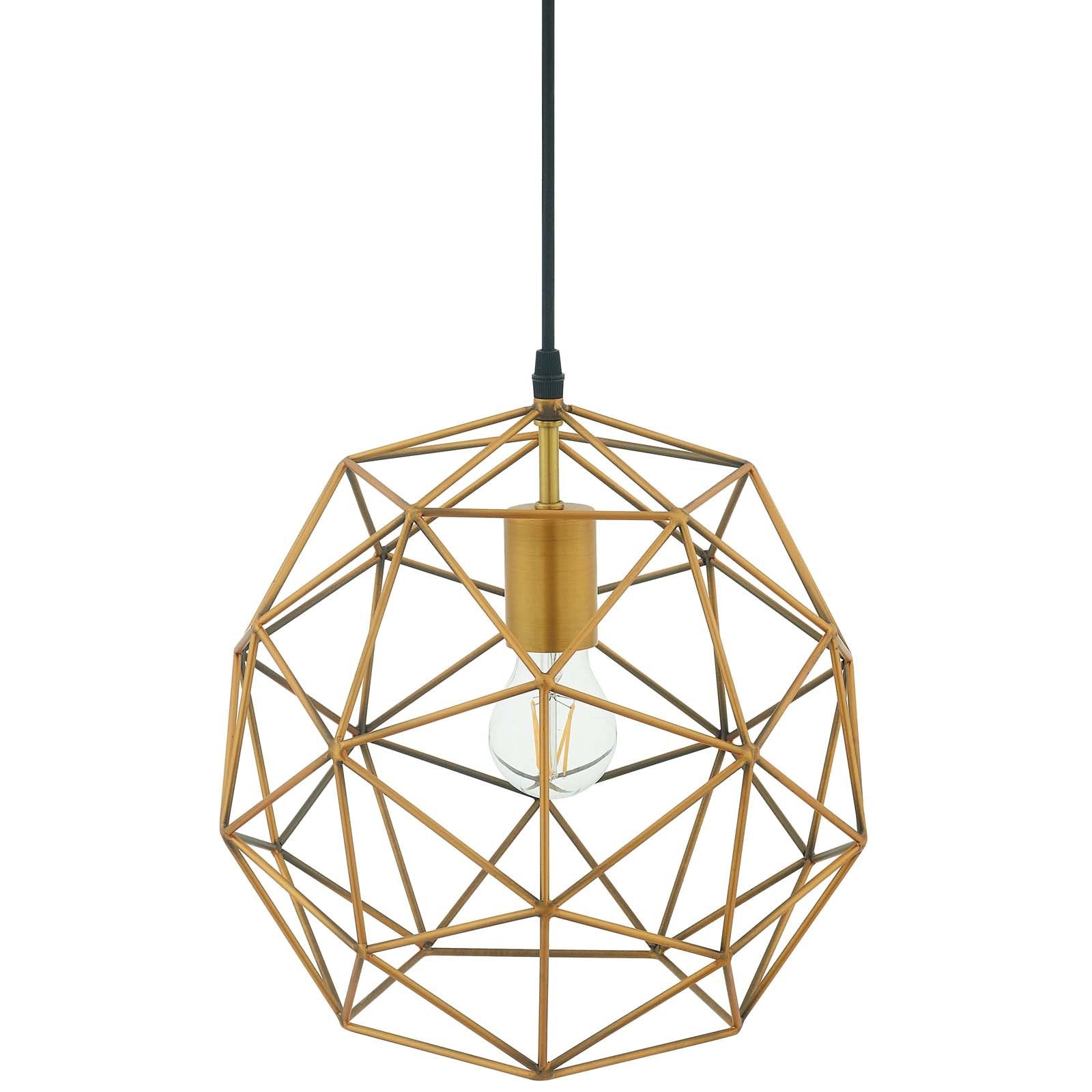 Rarity Geometric Decagon-Shaped Brass Pendant Light - East Shore Modern Home Furnishings