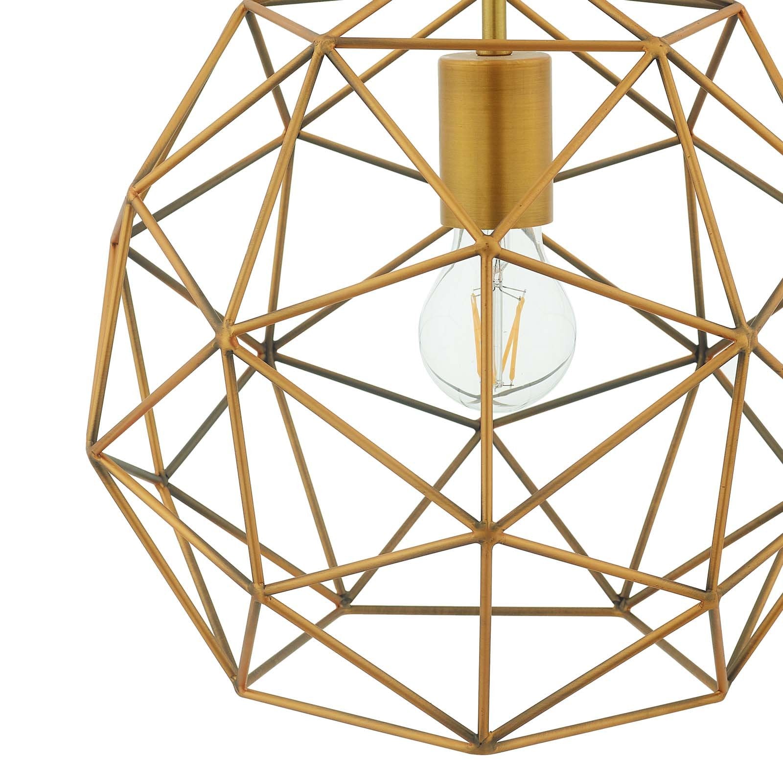 Rarity Geometric Decagon-Shaped Brass Pendant Light - East Shore Modern Home Furnishings