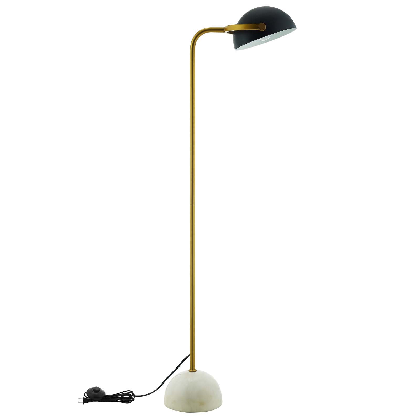 Convey Bronze and White Marble Floor Lamp - East Shore Modern Home Furnishings