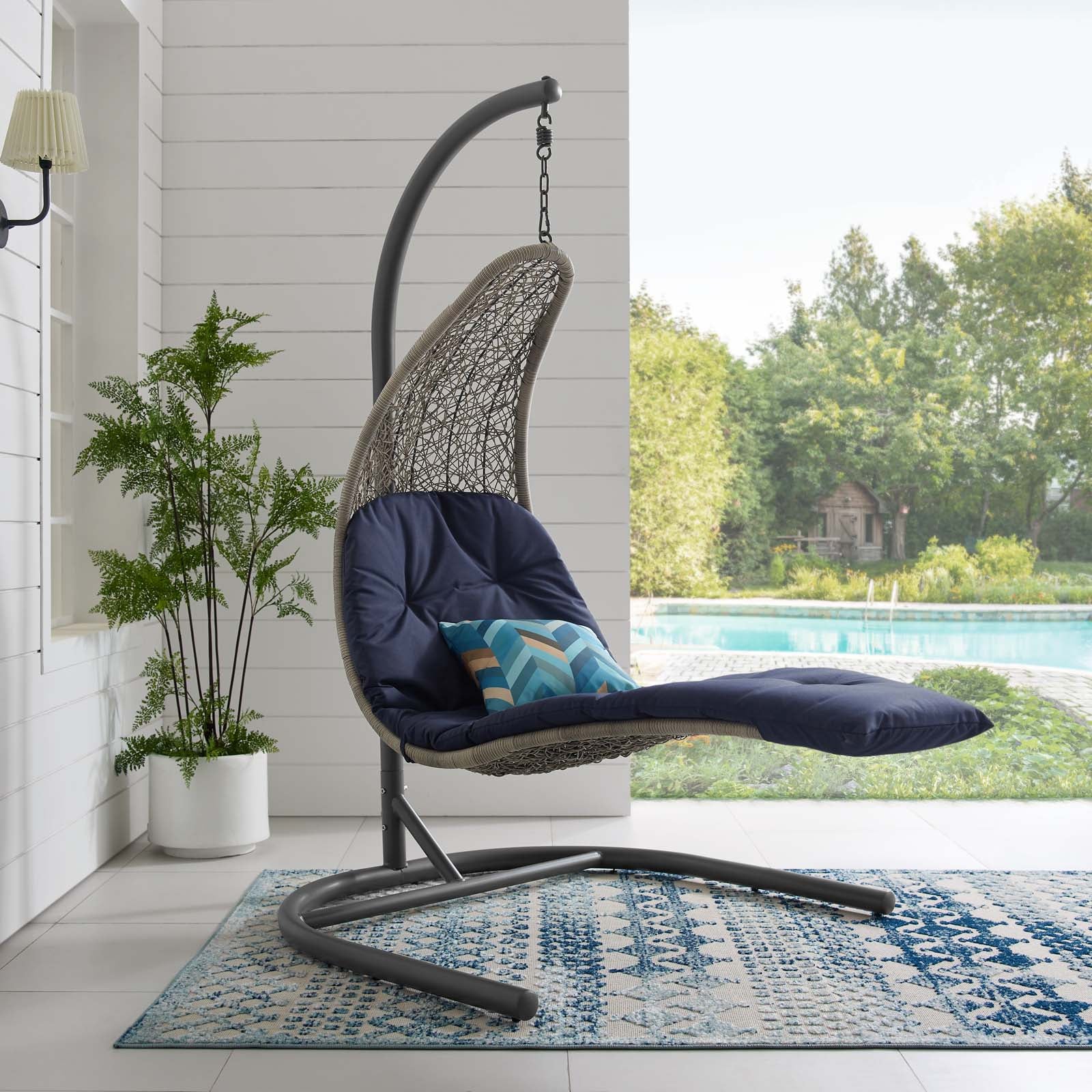 Landscape Hanging Chaise Lounge Outdoor Patio Swing Chair - East Shore Modern Home Furnishings