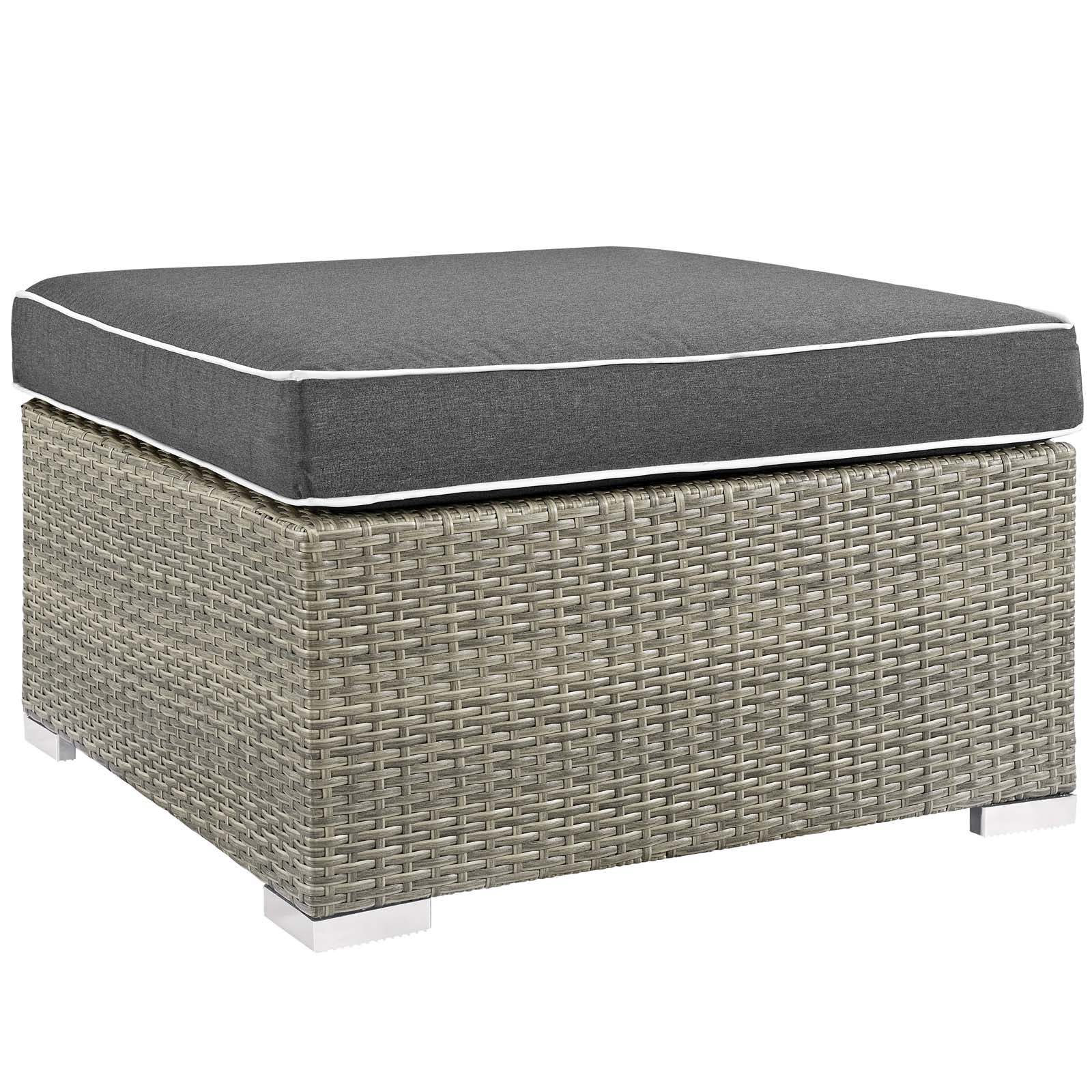 Repose Outdoor Patio Upholstered Fabric Ottoman - East Shore Modern Home Furnishings