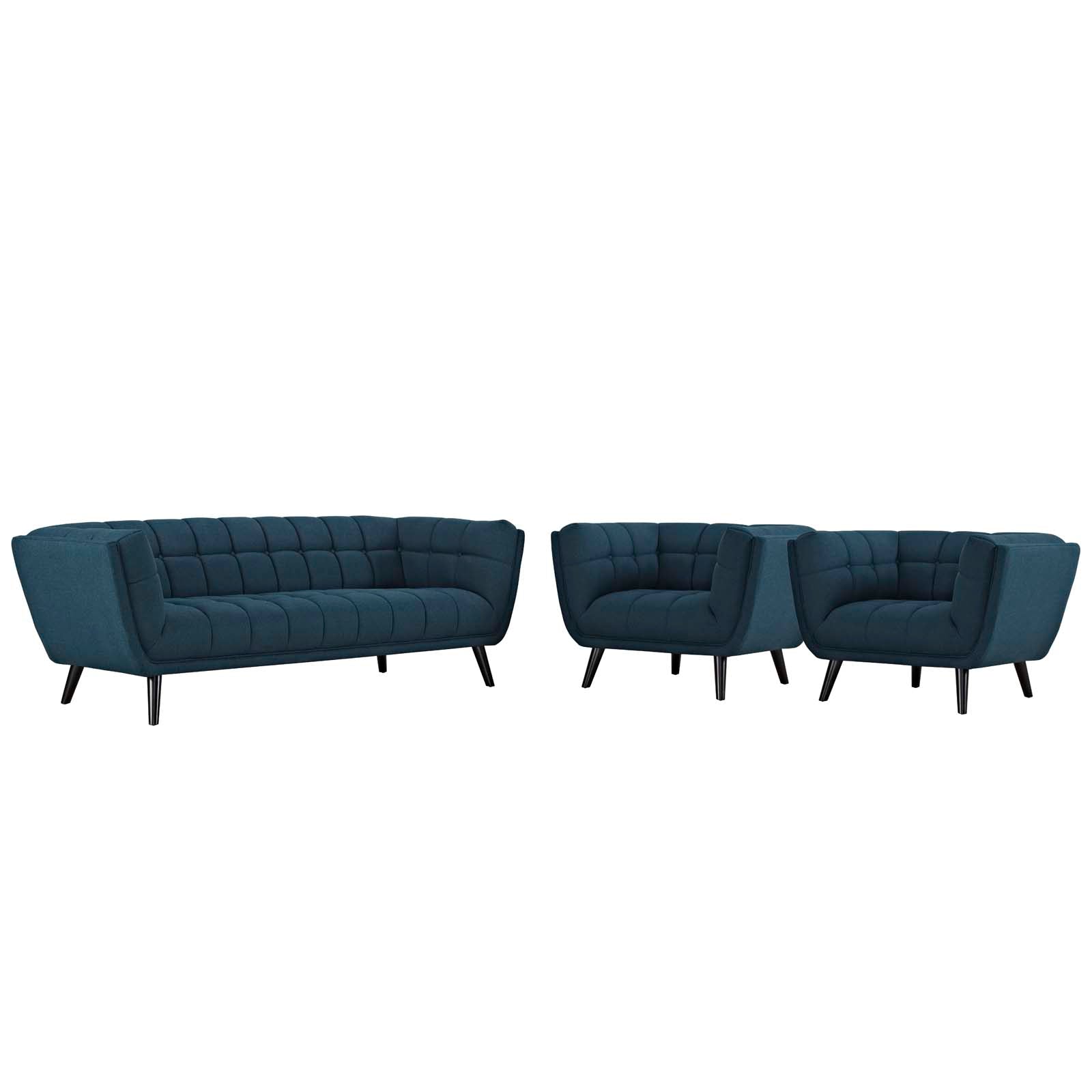 Bestow 3 Piece Upholstered Fabric Sofa and Armchair Set - East Shore Modern Home Furnishings
