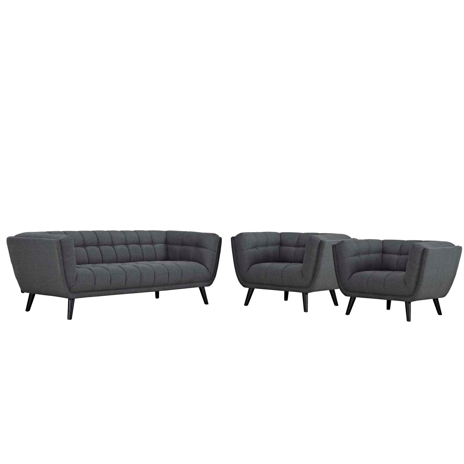 Bestow 3 Piece Upholstered Fabric Sofa and Armchair Set - East Shore Modern Home Furnishings