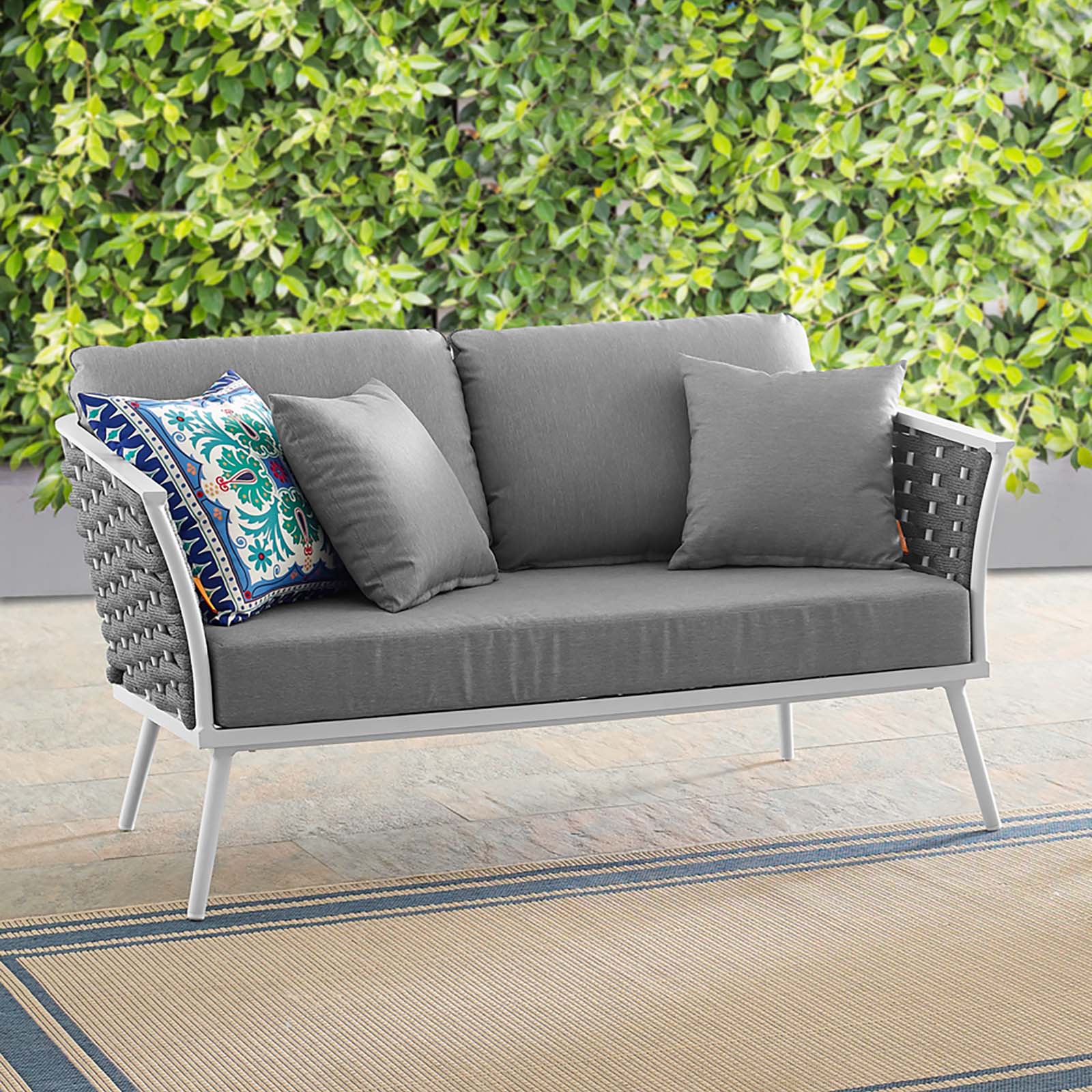 Stance Outdoor Patio Aluminum Loveseat - East Shore Modern Home Furnishings