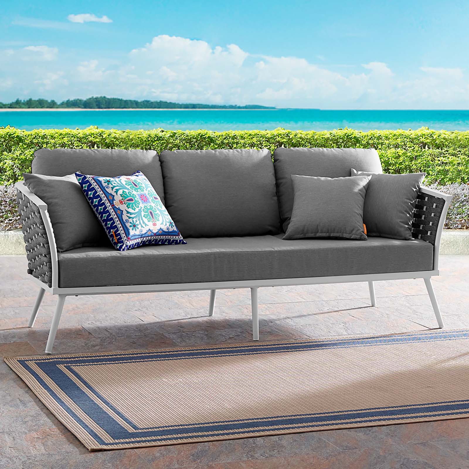 Stance Outdoor Patio Aluminum Sofa - East Shore Modern Home Furnishings