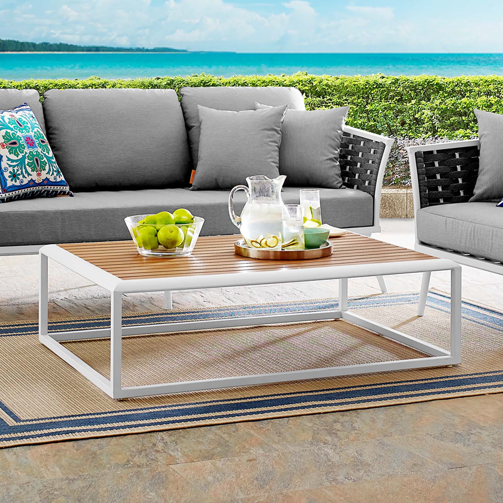 Stance Outdoor Patio Aluminum Coffee Table - East Shore Modern Home Furnishings