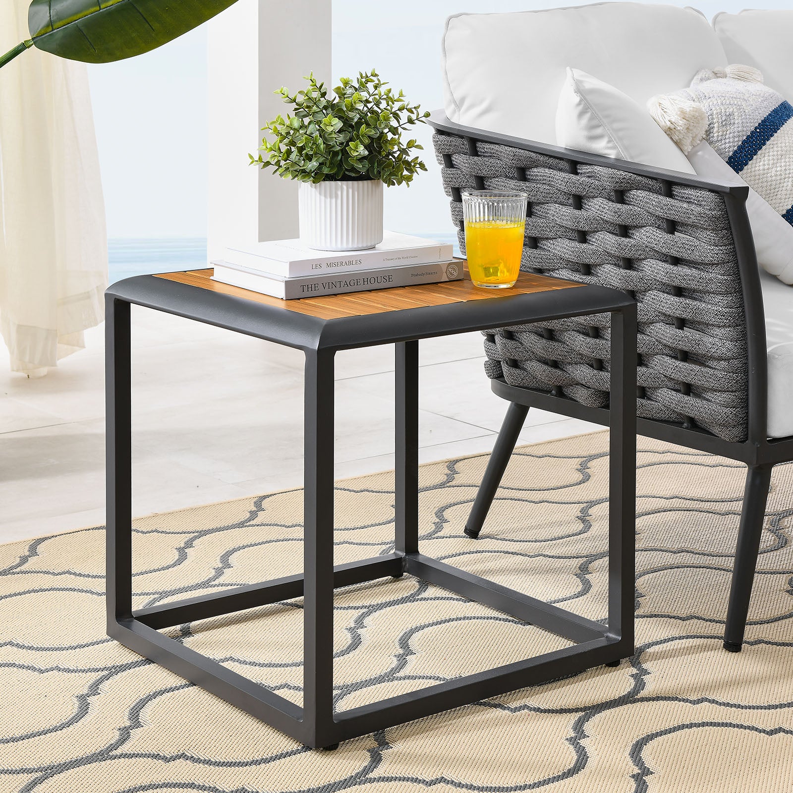 Stance Outdoor Patio Aluminum Side Table - East Shore Modern Home Furnishings