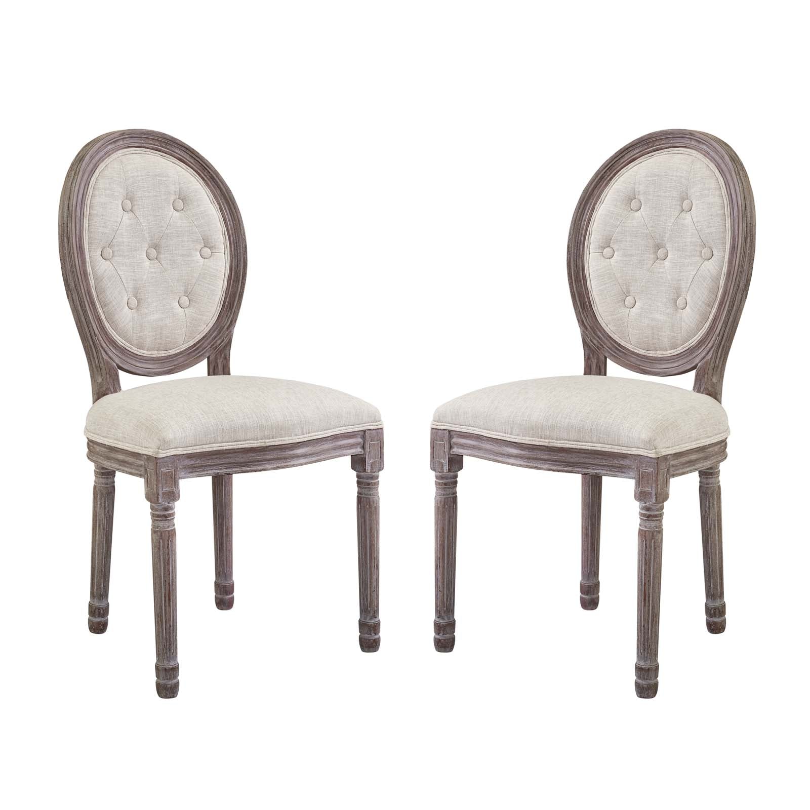 Arise Vintage French Upholstered Fabric Dining Side Chair Set of 2 - East Shore Modern Home Furnishings
