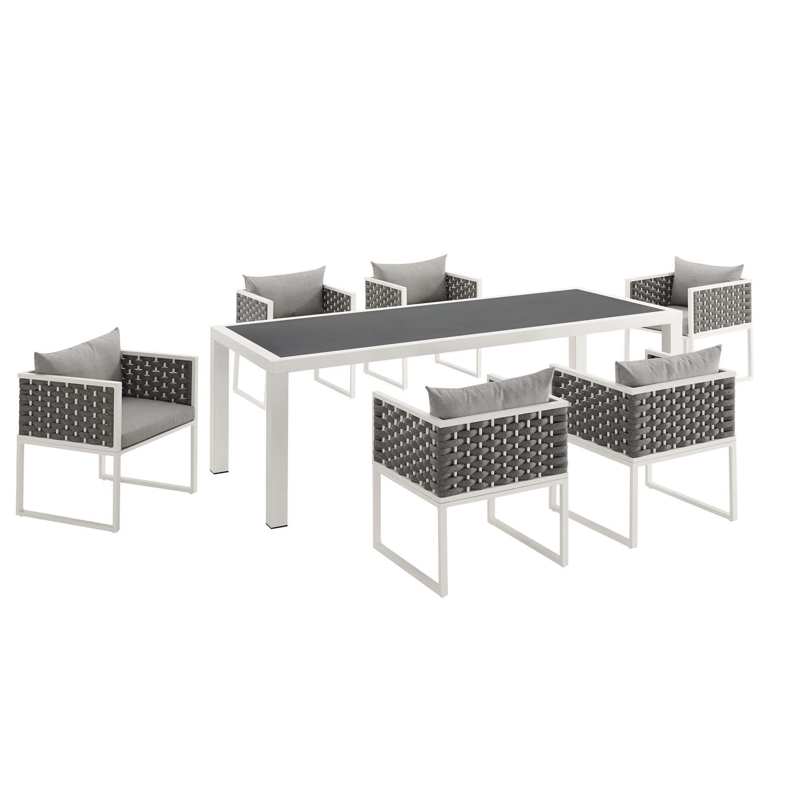 Stance 7 Piece Outdoor Patio Aluminum Dining Set - East Shore Modern Home Furnishings