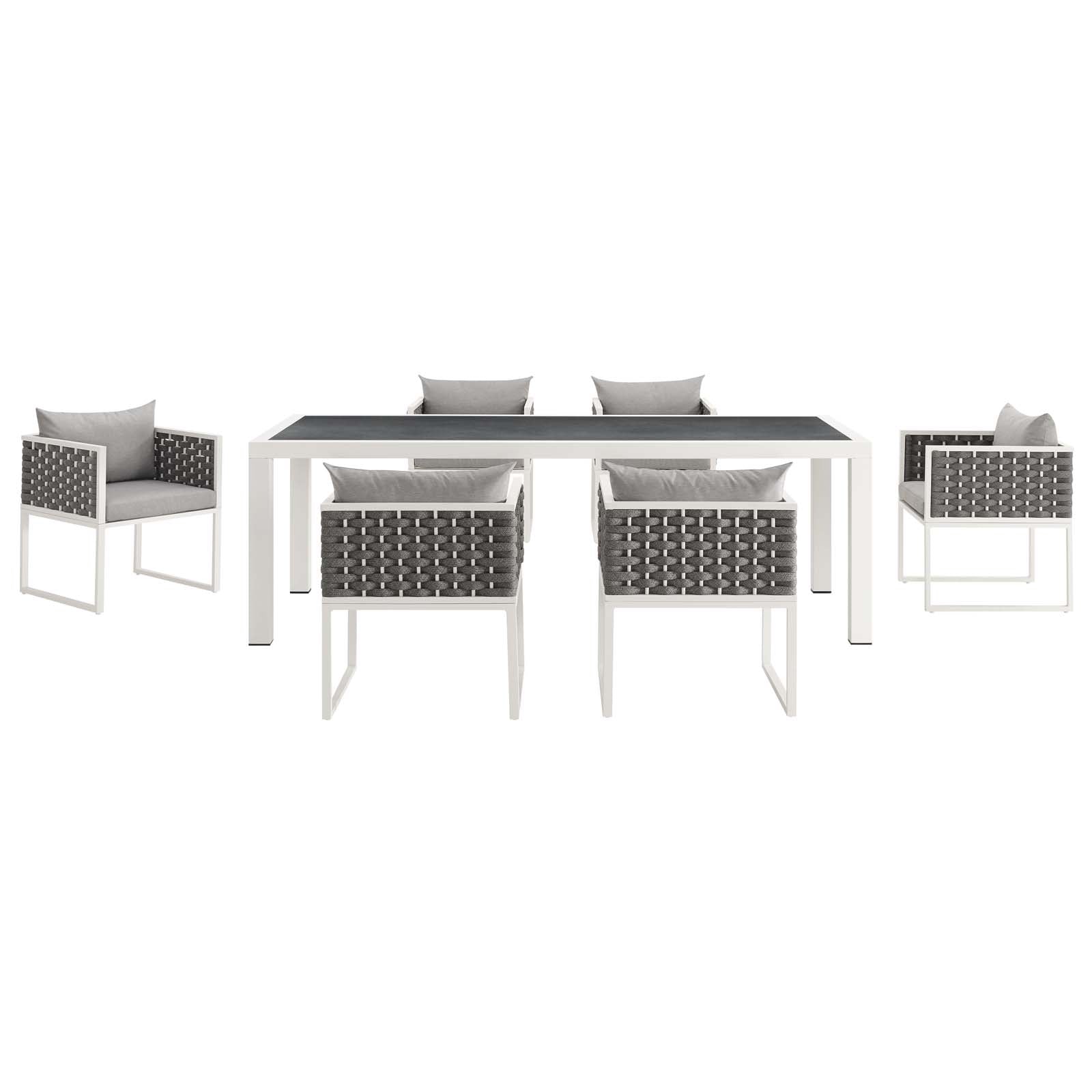Stance 7 Piece Outdoor Patio Aluminum Dining Set - East Shore Modern Home Furnishings
