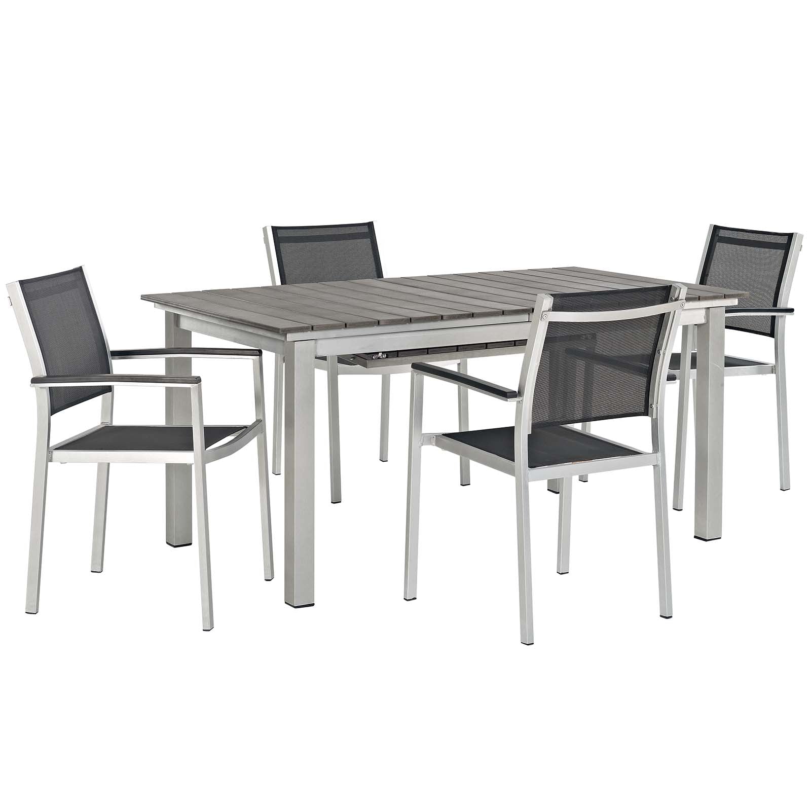 Shore 5 Piece Outdoor Patio Aluminum Outdoor Dining Set - East Shore Modern Home Furnishings