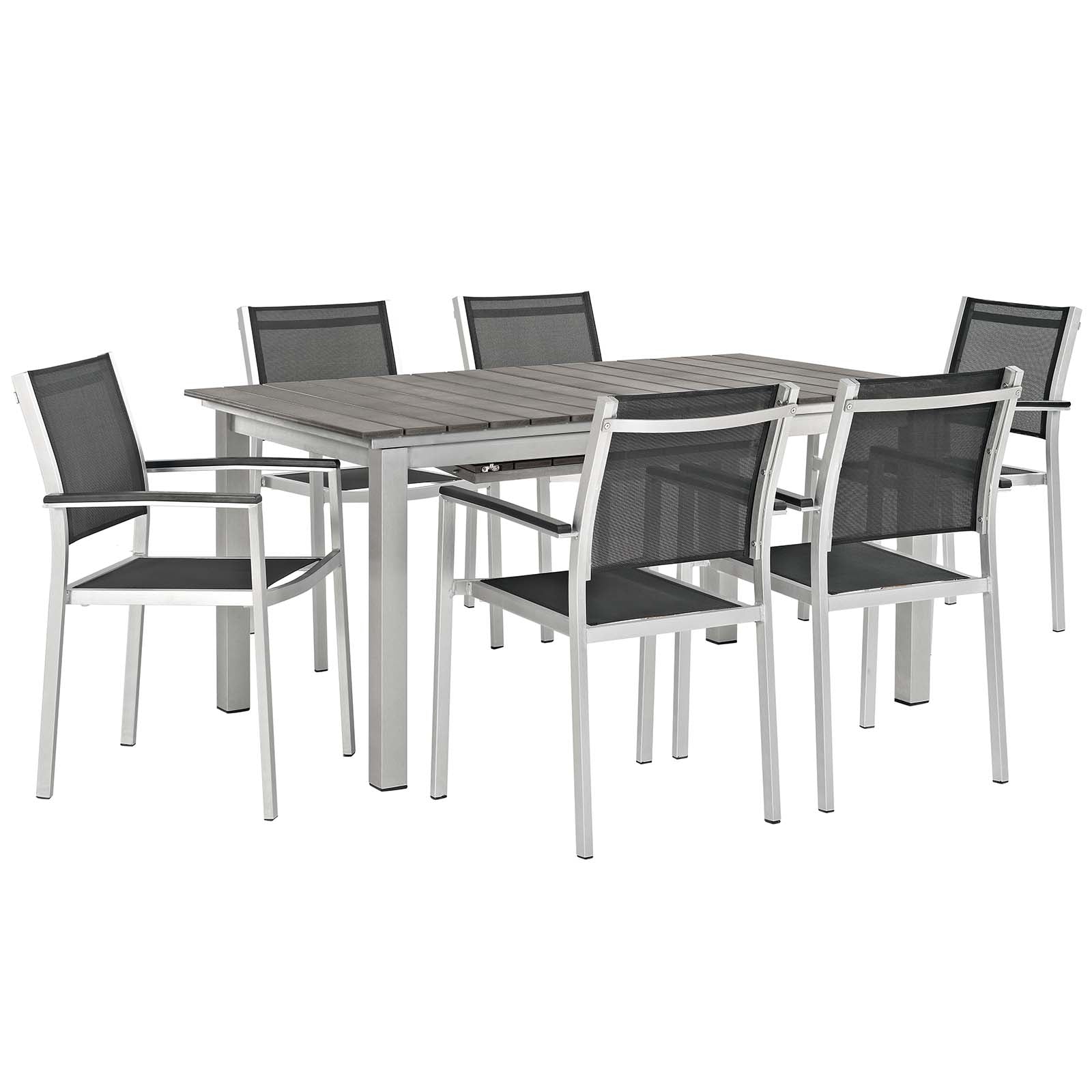 Shore 7 Piece Outdoor Patio Aluminum Outdoor Dining Set - East Shore Modern Home Furnishings
