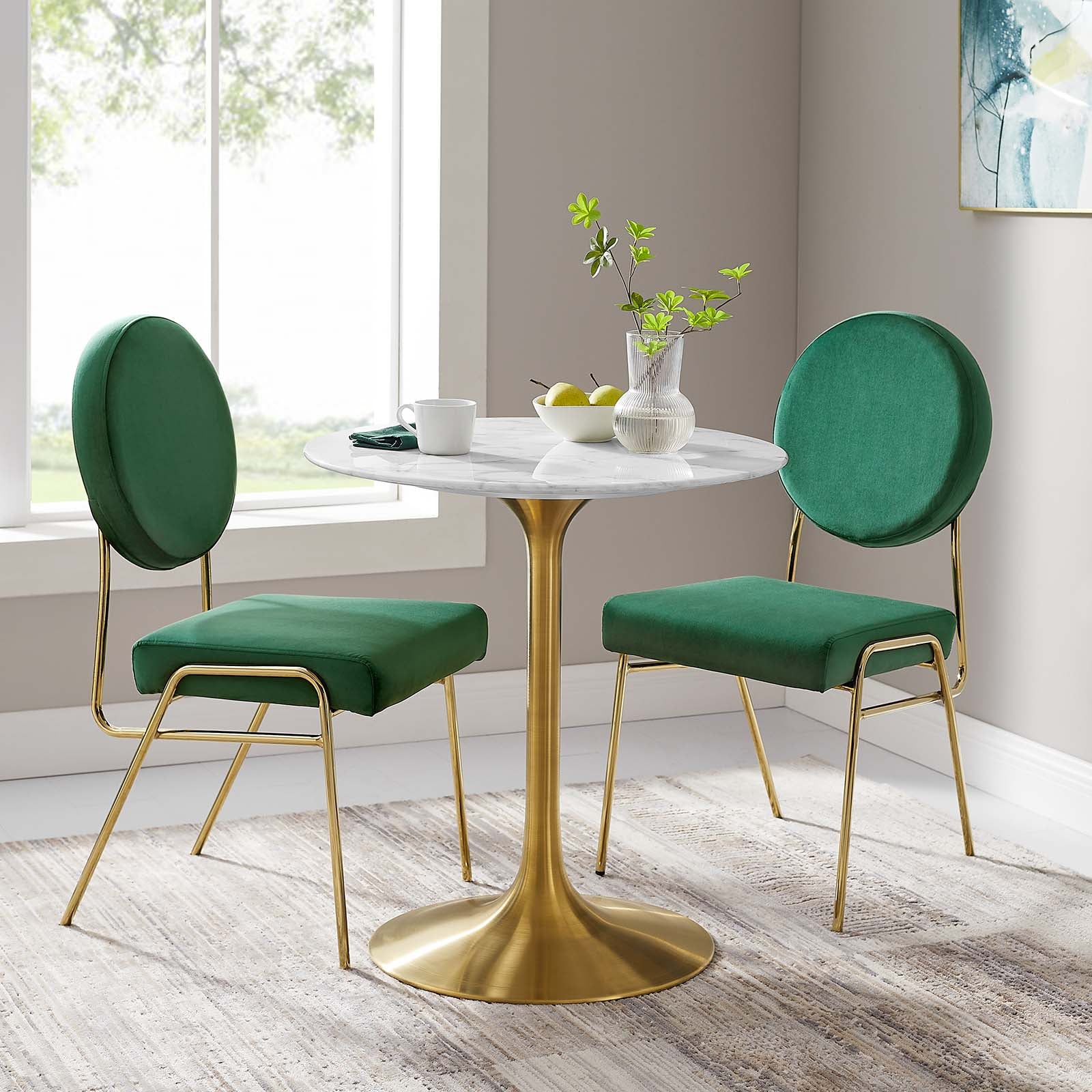 Lippa 28" Round Artificial Marble Dining Table - East Shore Modern Home Furnishings