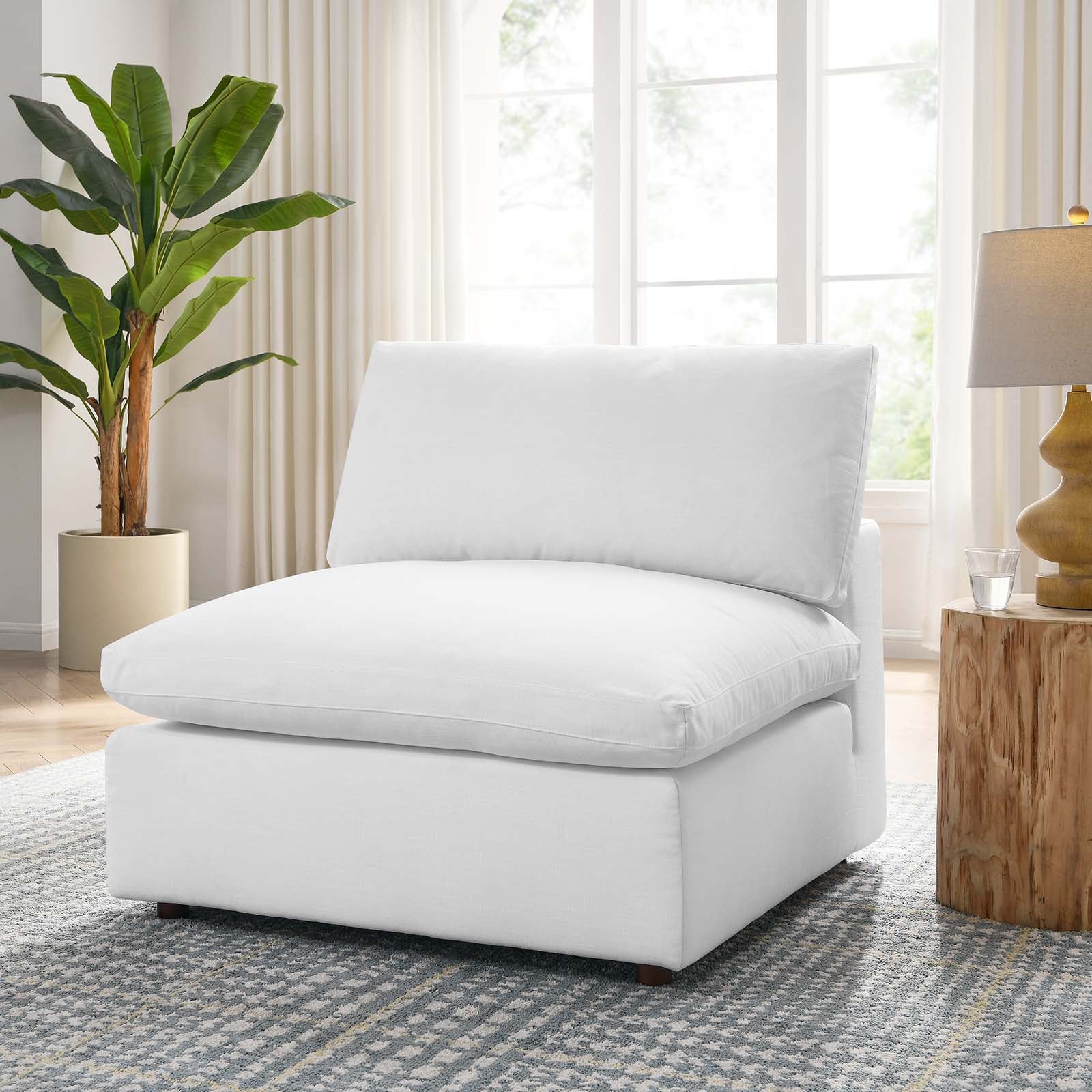Commix Down Filled Overstuffed Armless Chair - East Shore Modern Home Furnishings