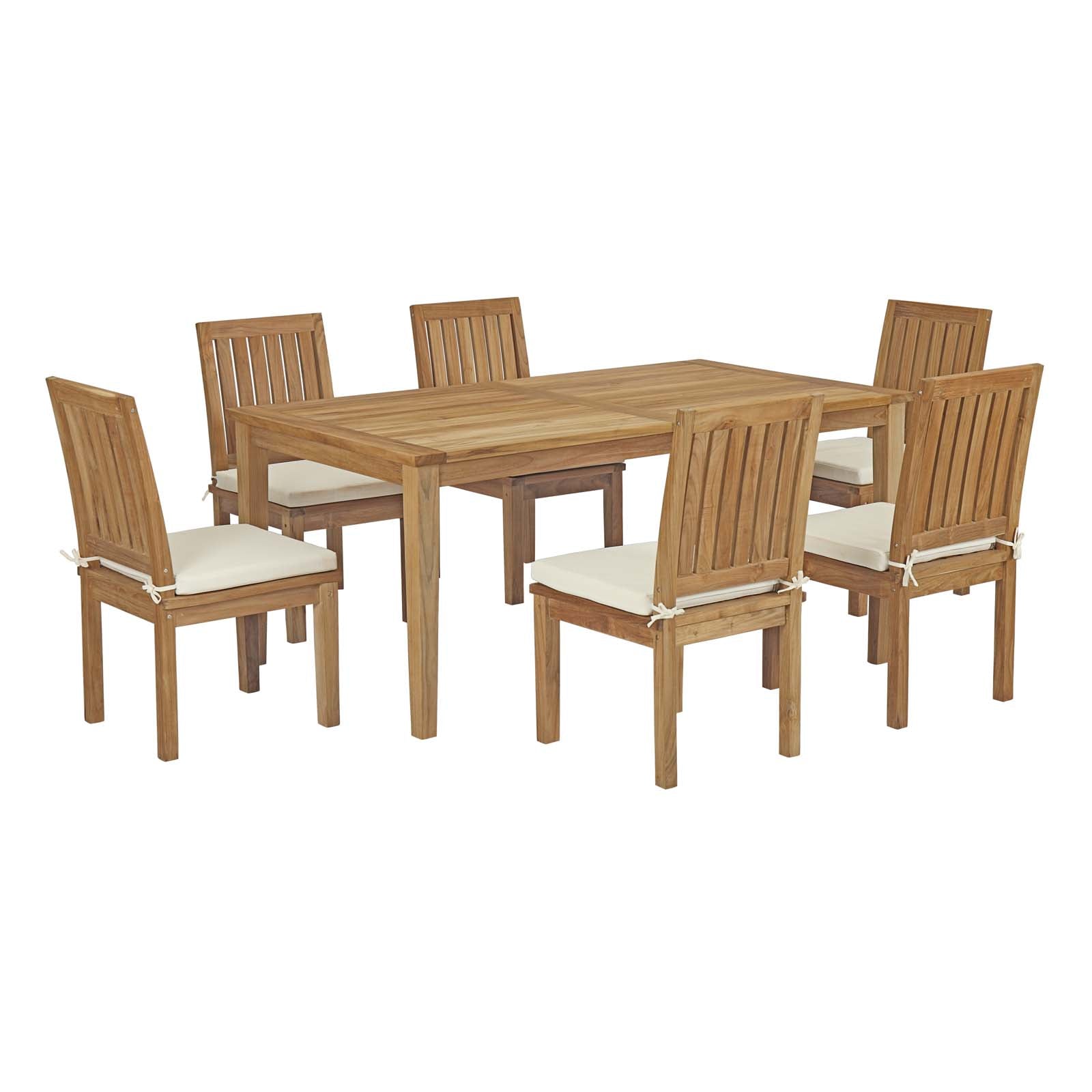 Marina 7 Piece Outdoor Patio Teak Outdoor Dining Set - East Shore Modern Home Furnishings