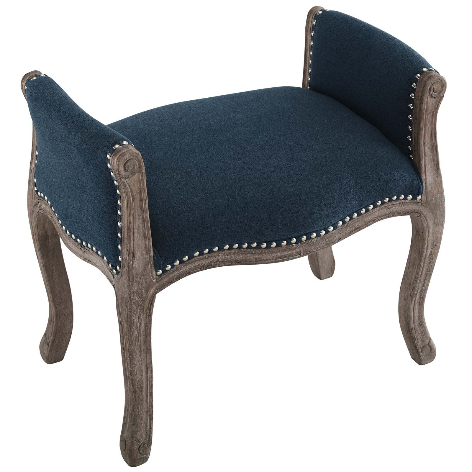 Avail Vintage French Upholstered Fabric Bench - East Shore Modern Home Furnishings