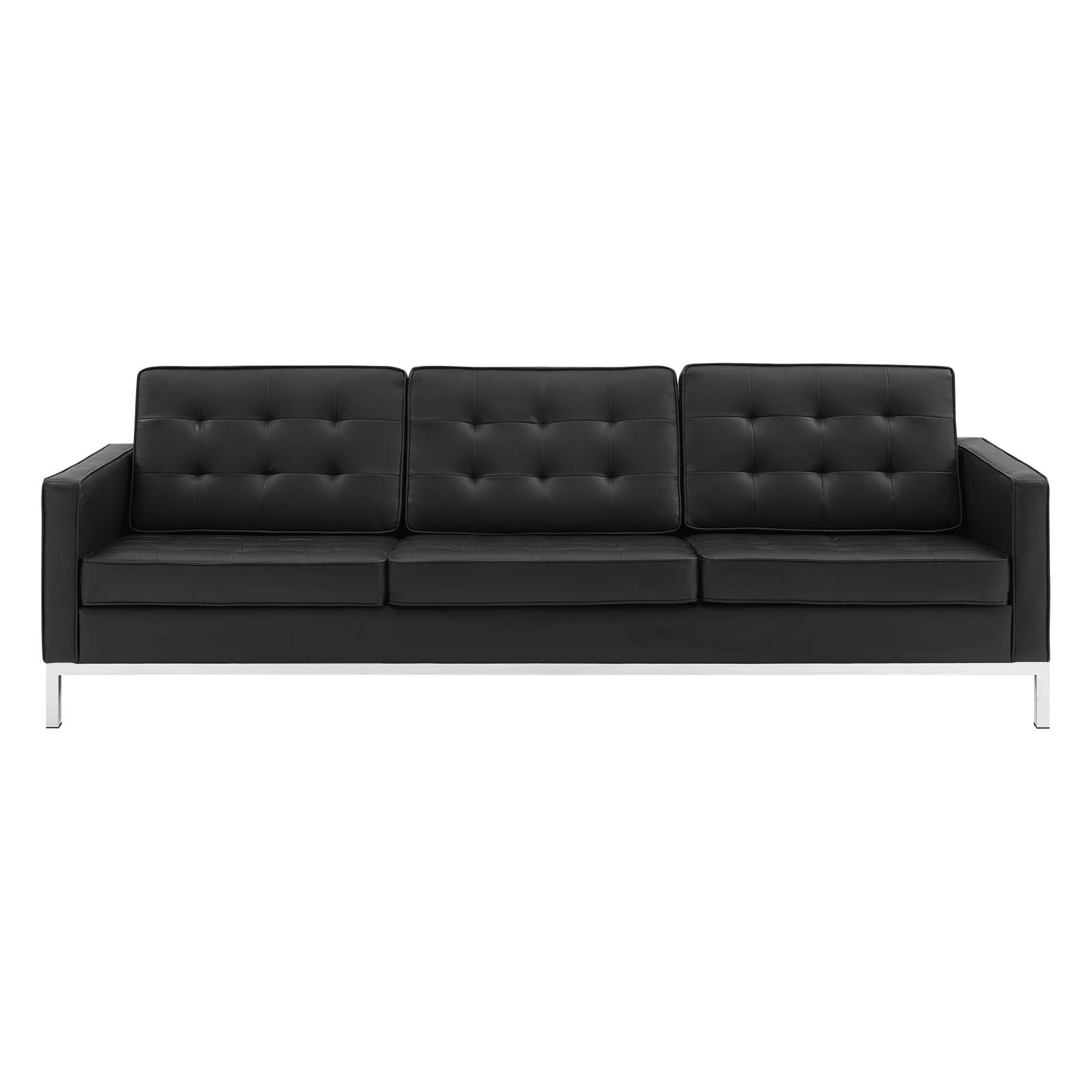 Loft Tufted Upholstered Faux Leather Sofa - East Shore Modern Home Furnishings