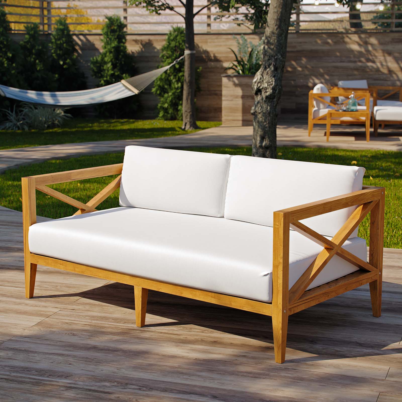 Northlake Outdoor Patio Premium Grade A Teak Wood Sofa - East Shore Modern Home Furnishings
