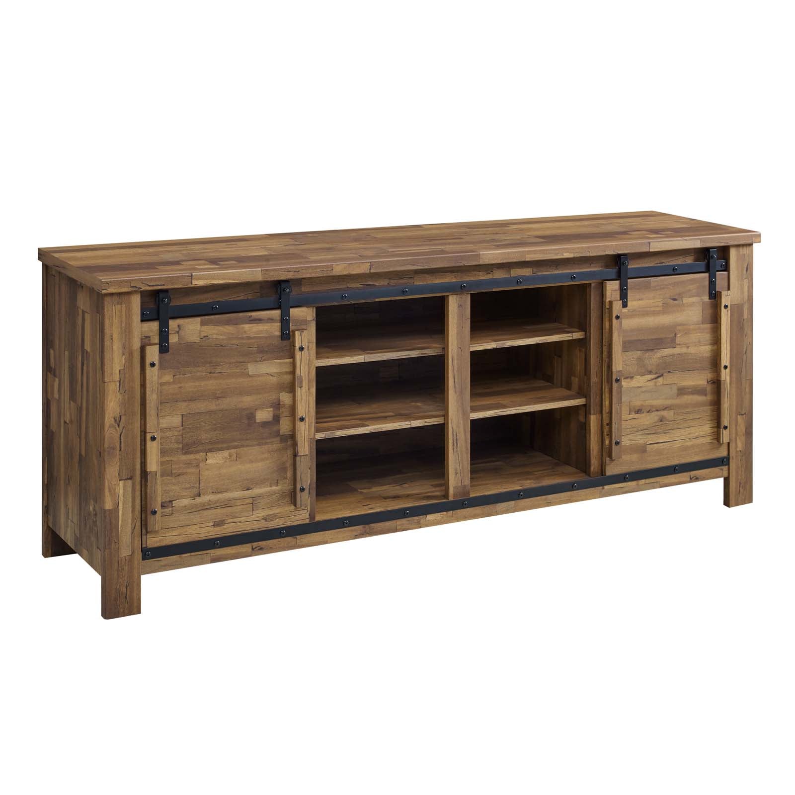 Cheshire 71" Rustic Sliding Door TV Stand - East Shore Modern Home Furnishings