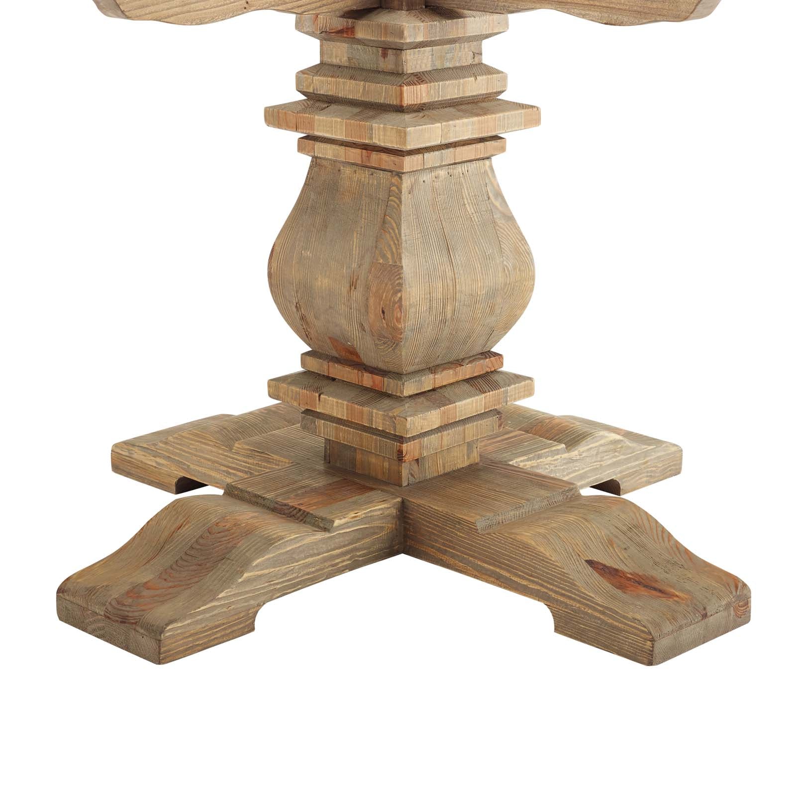 Column 59" Round Pine Wood Dining Table - East Shore Modern Home Furnishings