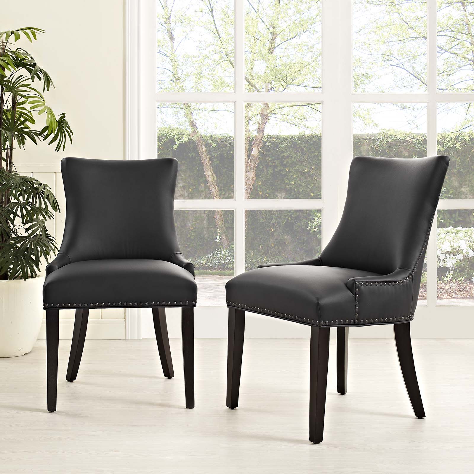 Marquis Dining Chair Faux Leather Set of 2 - East Shore Modern Home Furnishings