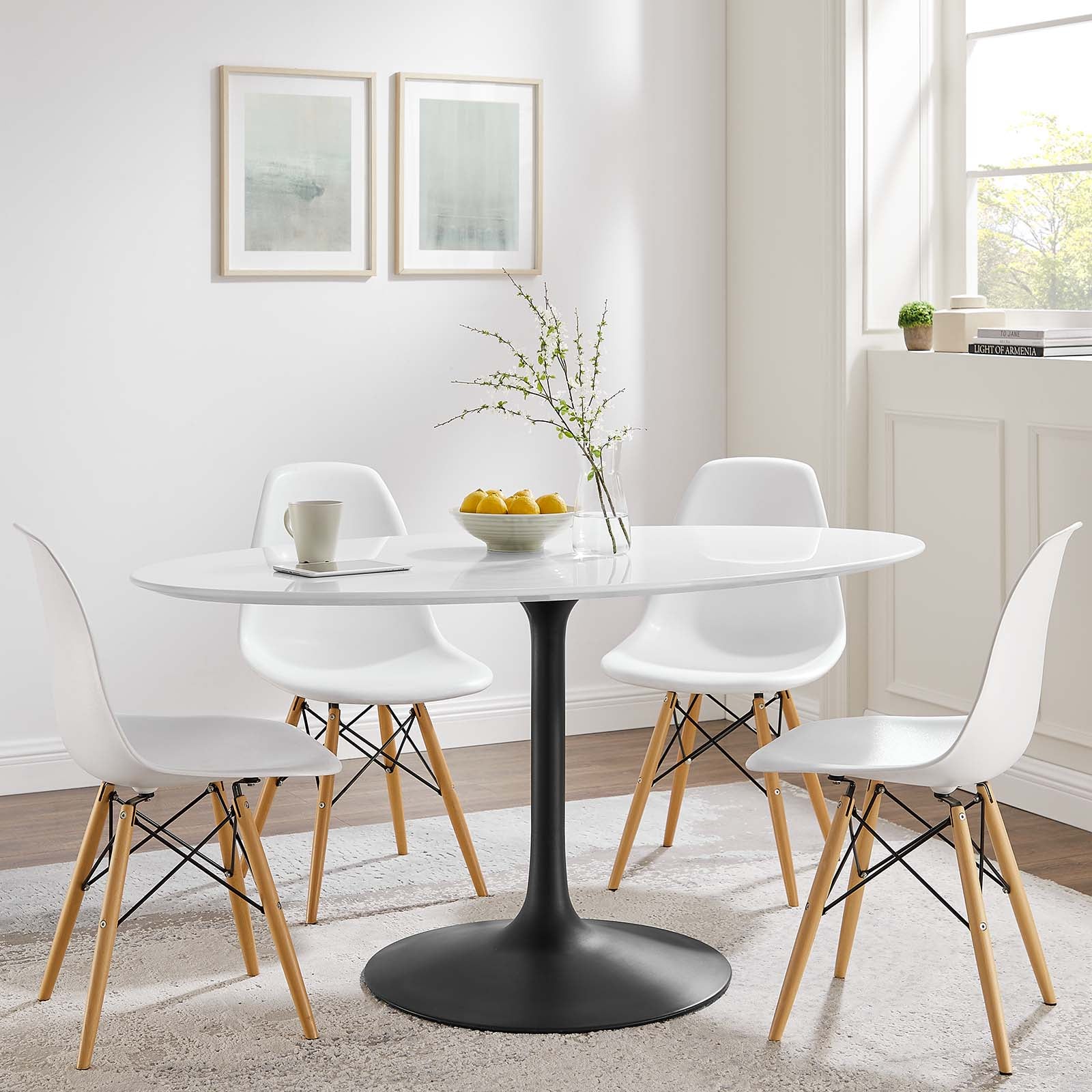 Lippa 60" Oval Wood Top Dining Table - East Shore Modern Home Furnishings