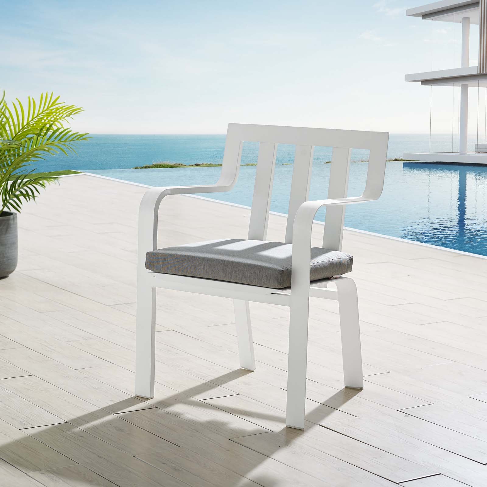 Baxley Stackable Outdoor Patio Aluminum Dining Armchair - East Shore Modern Home Furnishings
