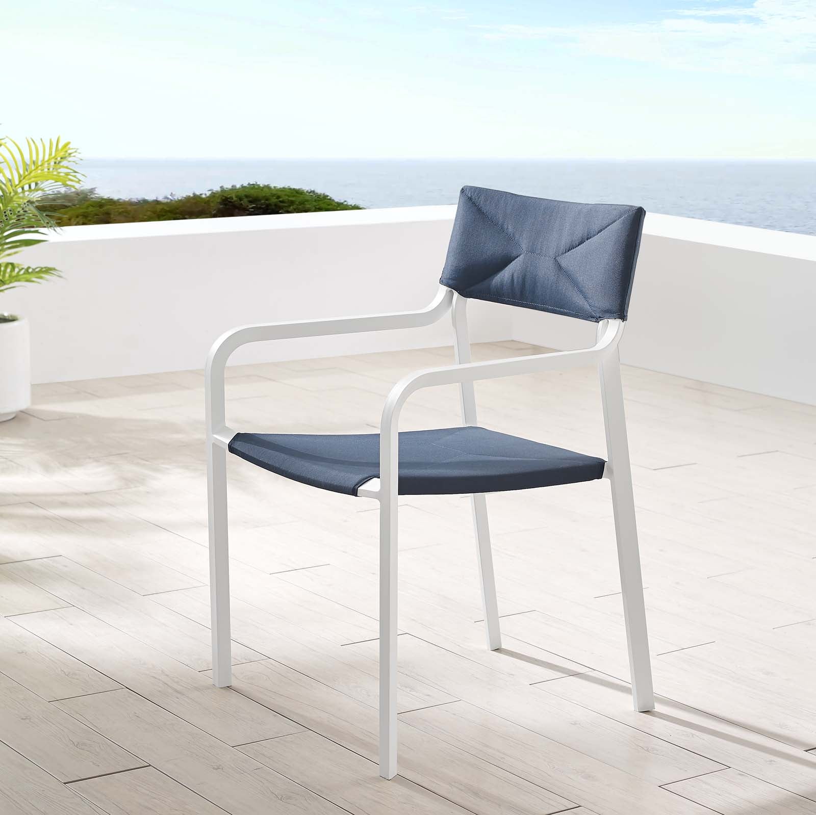 Raleigh Stackable Outdoor Patio Aluminum Dining Armchair - East Shore Modern Home Furnishings